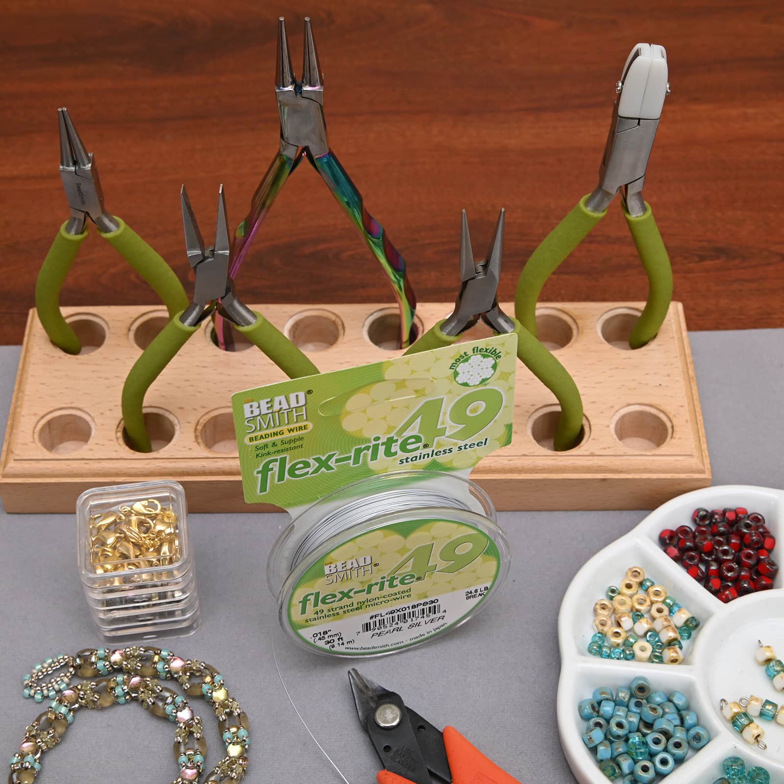 The Beadsmith® Flex-rite® 0.018" Pearl Silver 49 Strand Wire, 30ft.