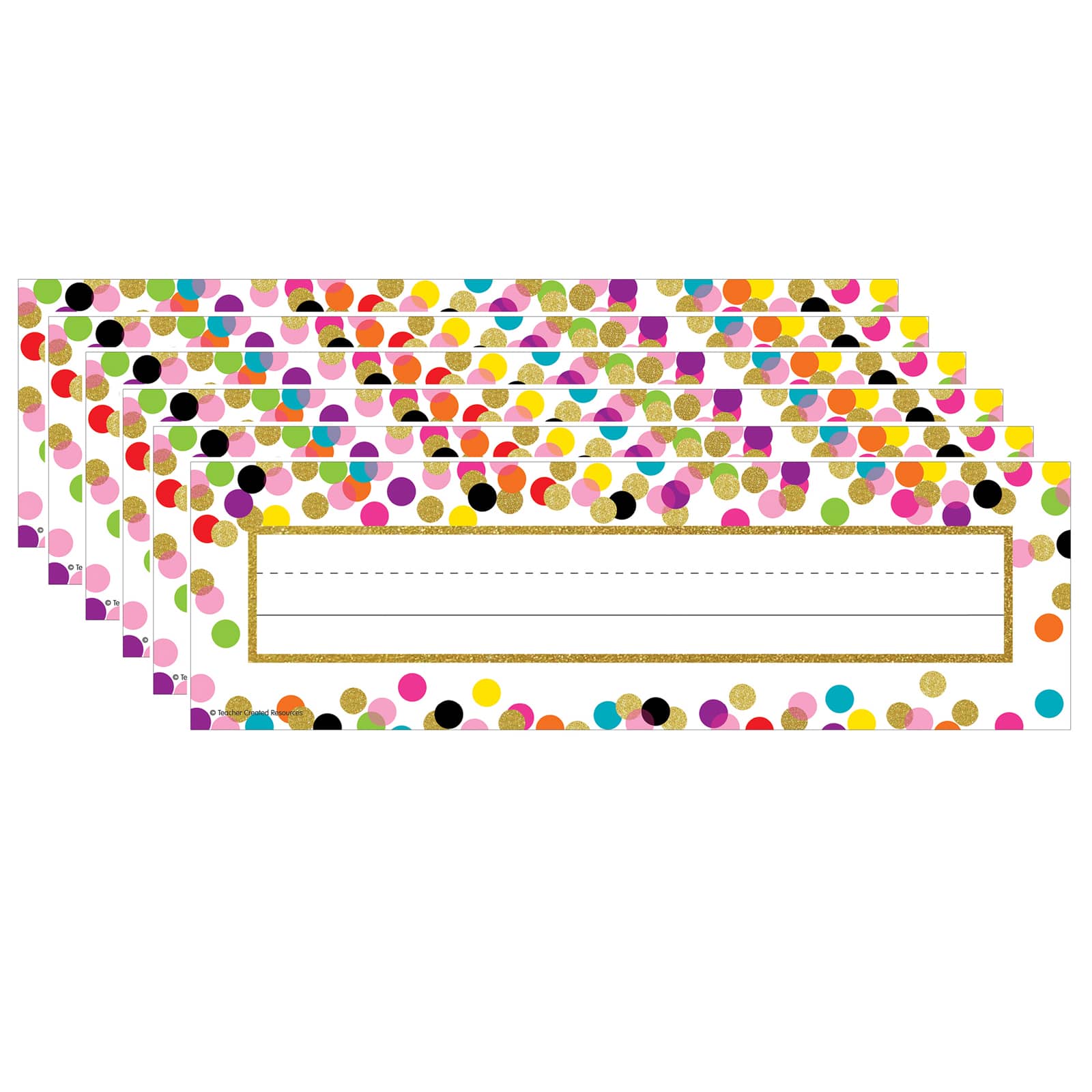 Teacher Created Resources Confetti Name Plates, 6 Packs of 36