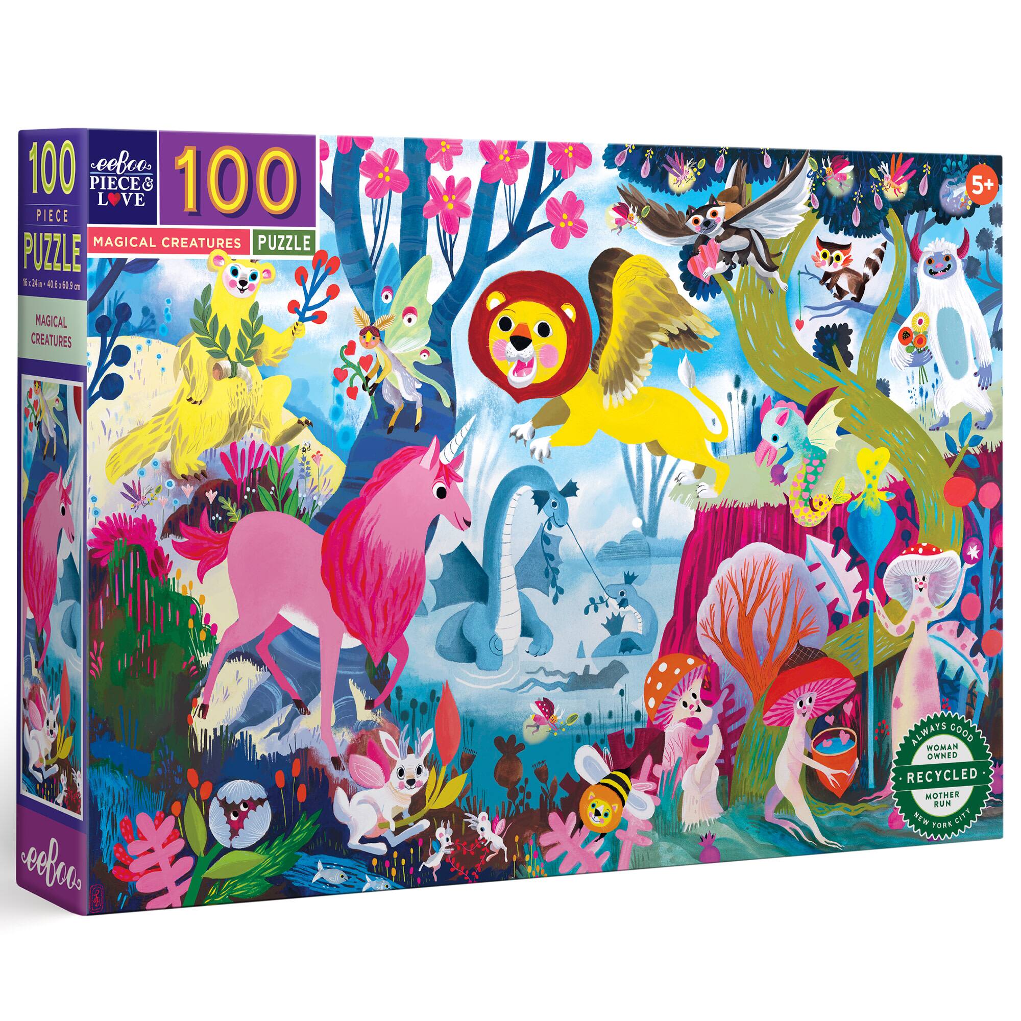 eeBoo Magical Creatures 100 Piece Puzzle