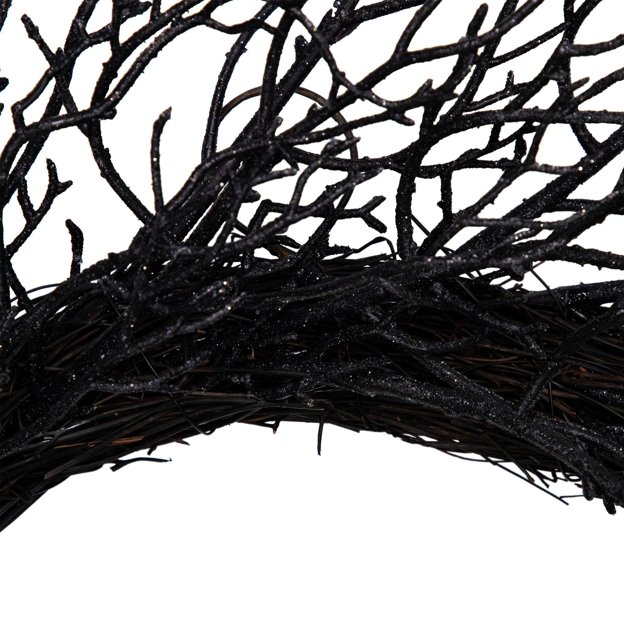 24" Black Halloween Twig Wreath