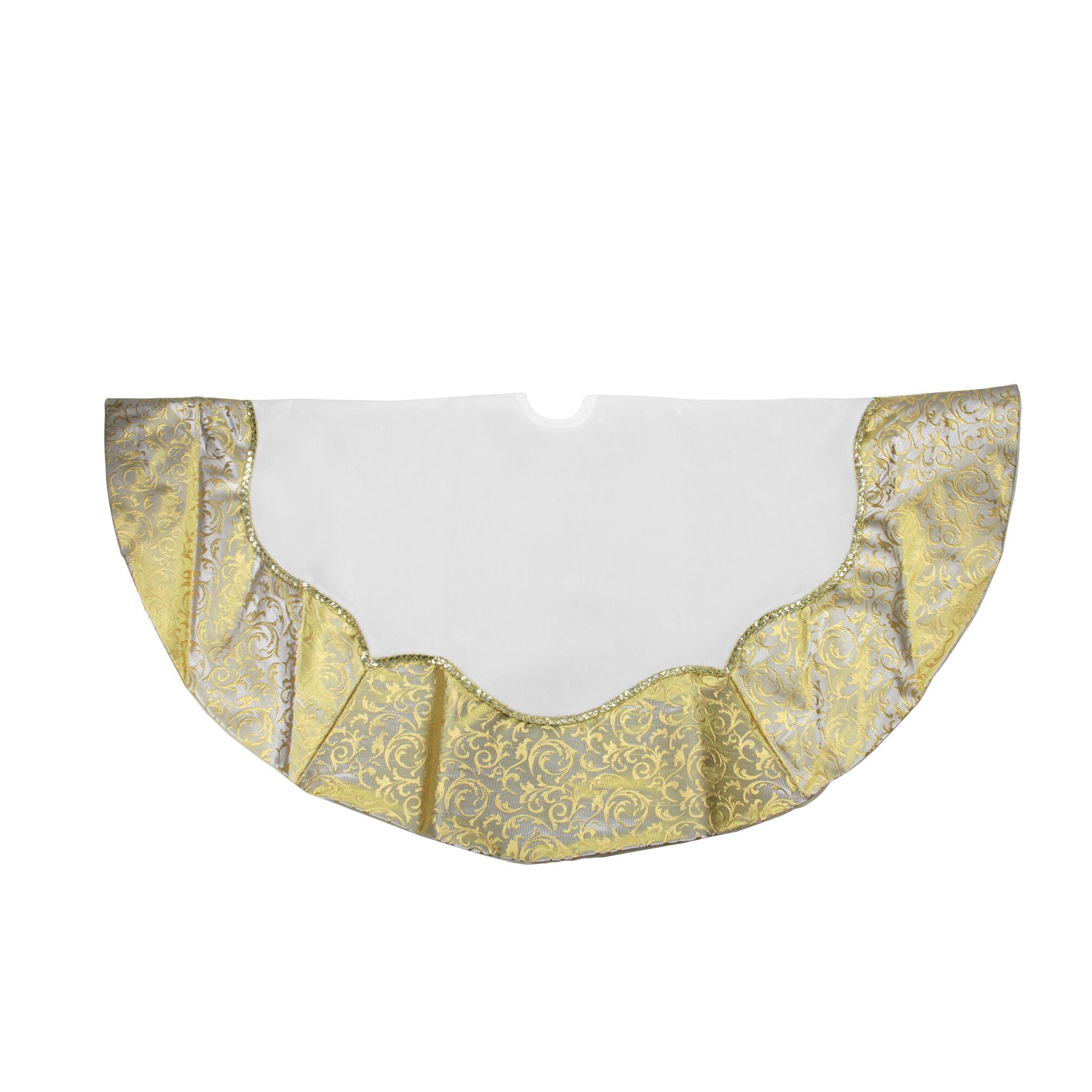 48&#x22; Metallic Gold Flourish Tree Skirt