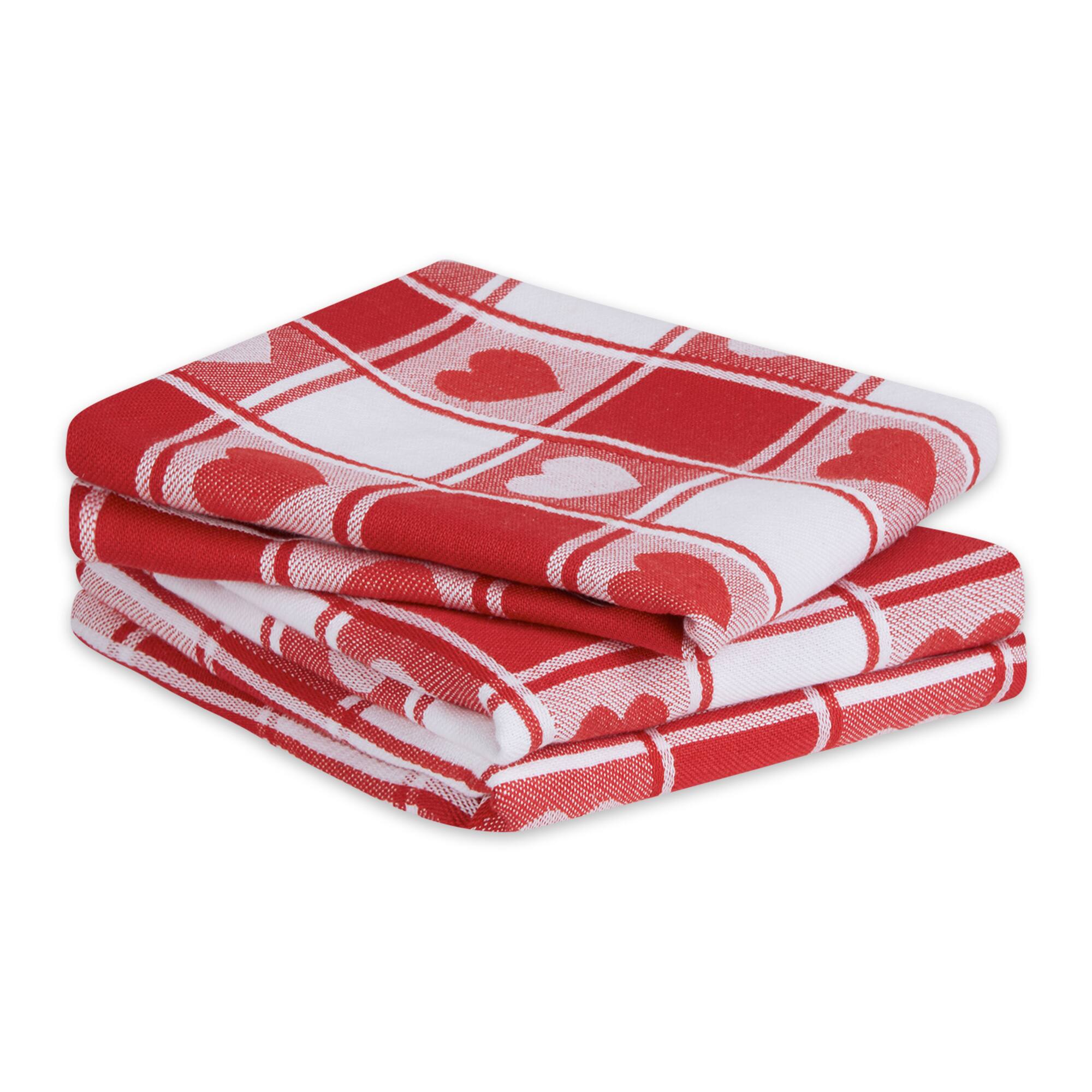 DII® Valentines Checkered Heart Dishtowel, 3ct.