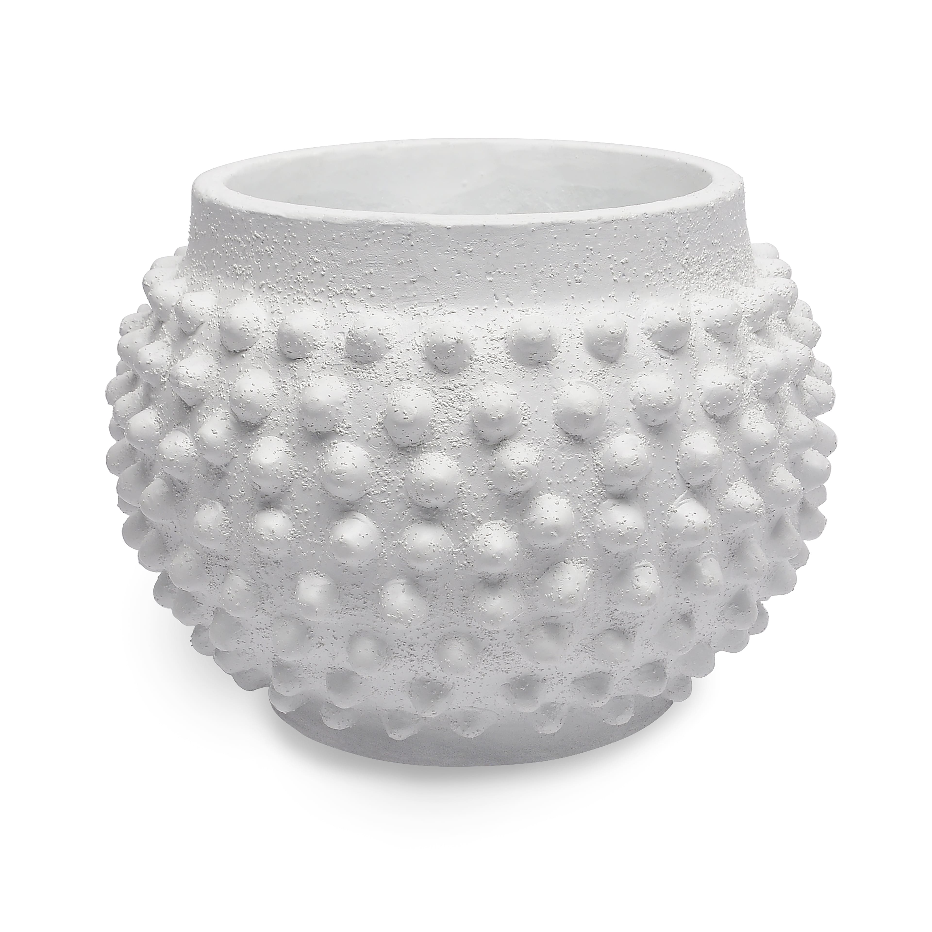 10&#x22; White Hobnail Cement Pot by Ashland&#xAE;