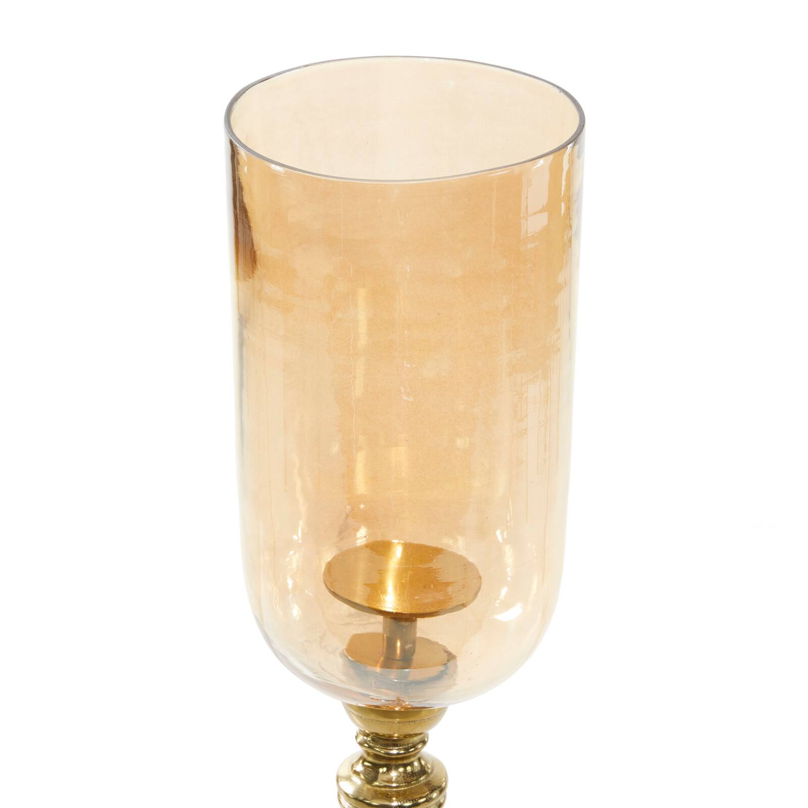38" Gold Aluminum & Glass Traditional Candlestick Holder