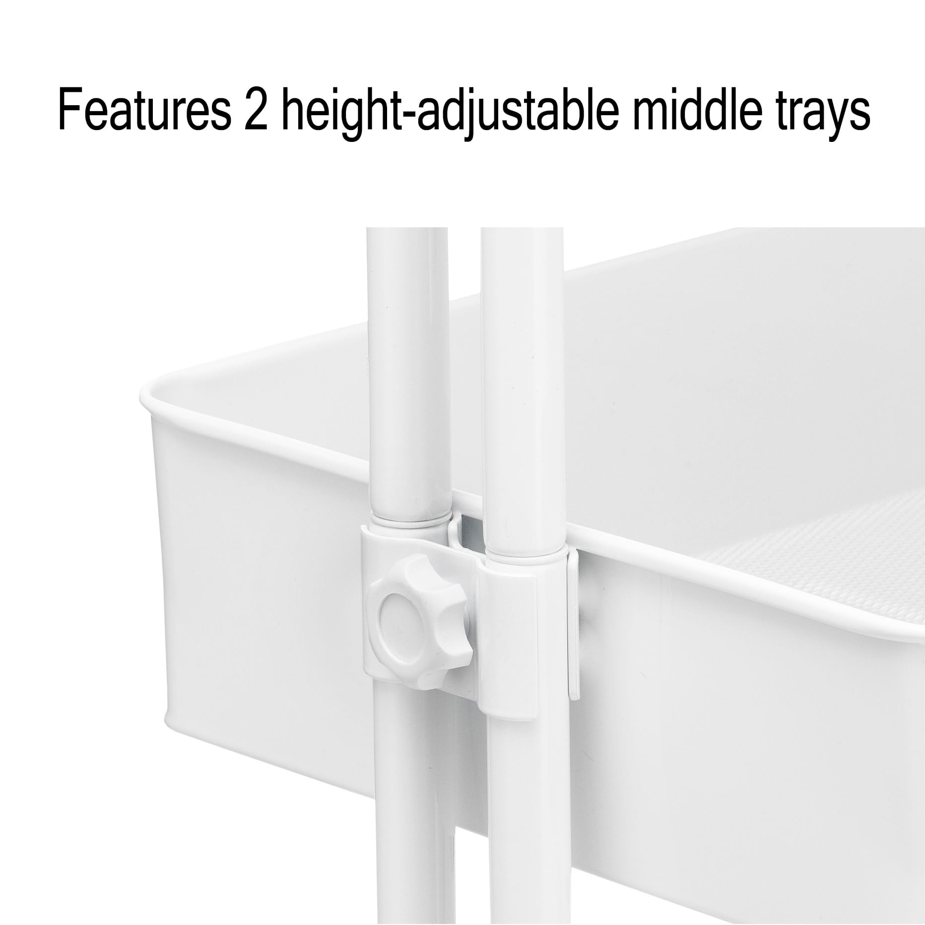 White Lexington 4-Tier Rolling Cart by Simply Tidy™