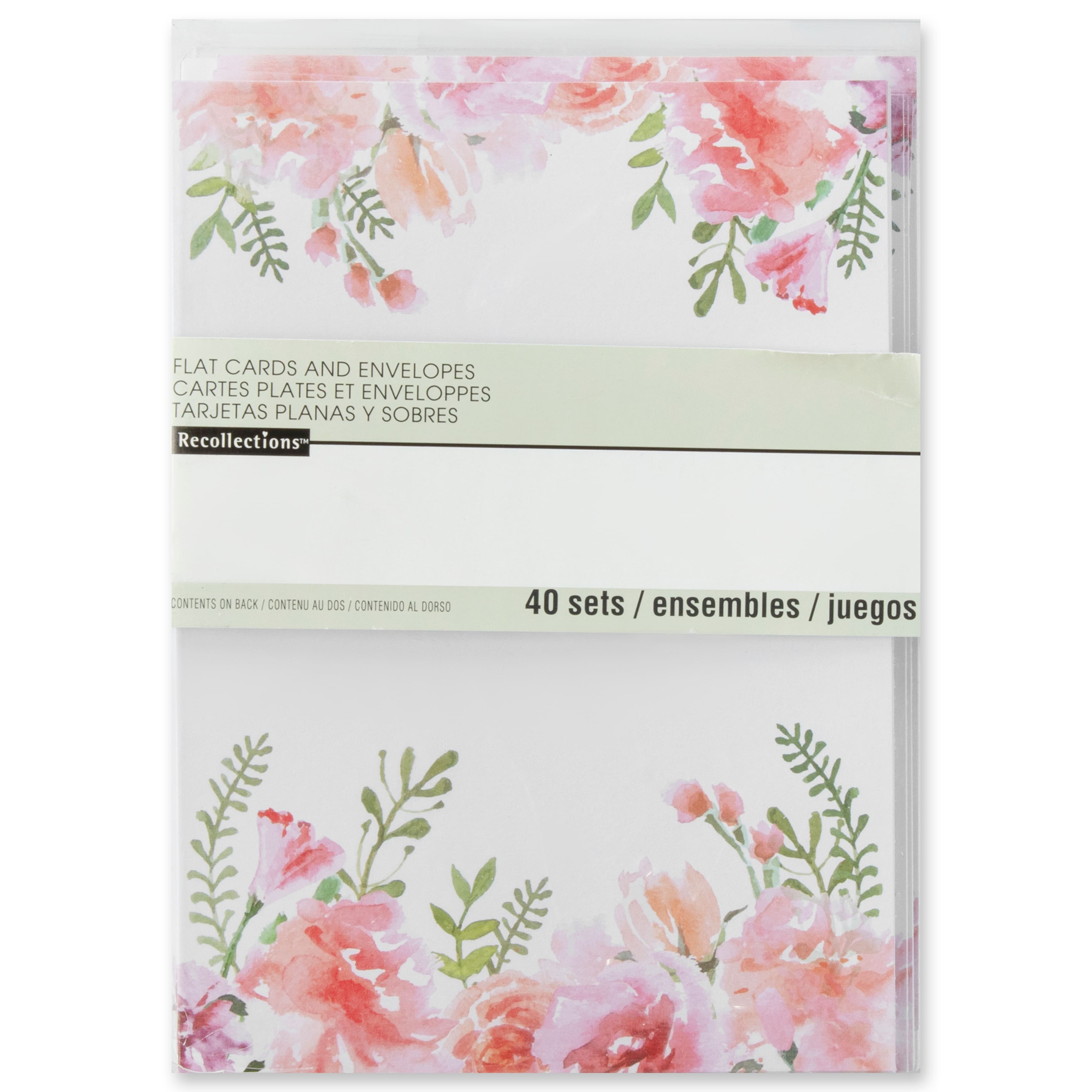 Floral Flat Cards & Envelopes by Recollections™, 5" x 7"