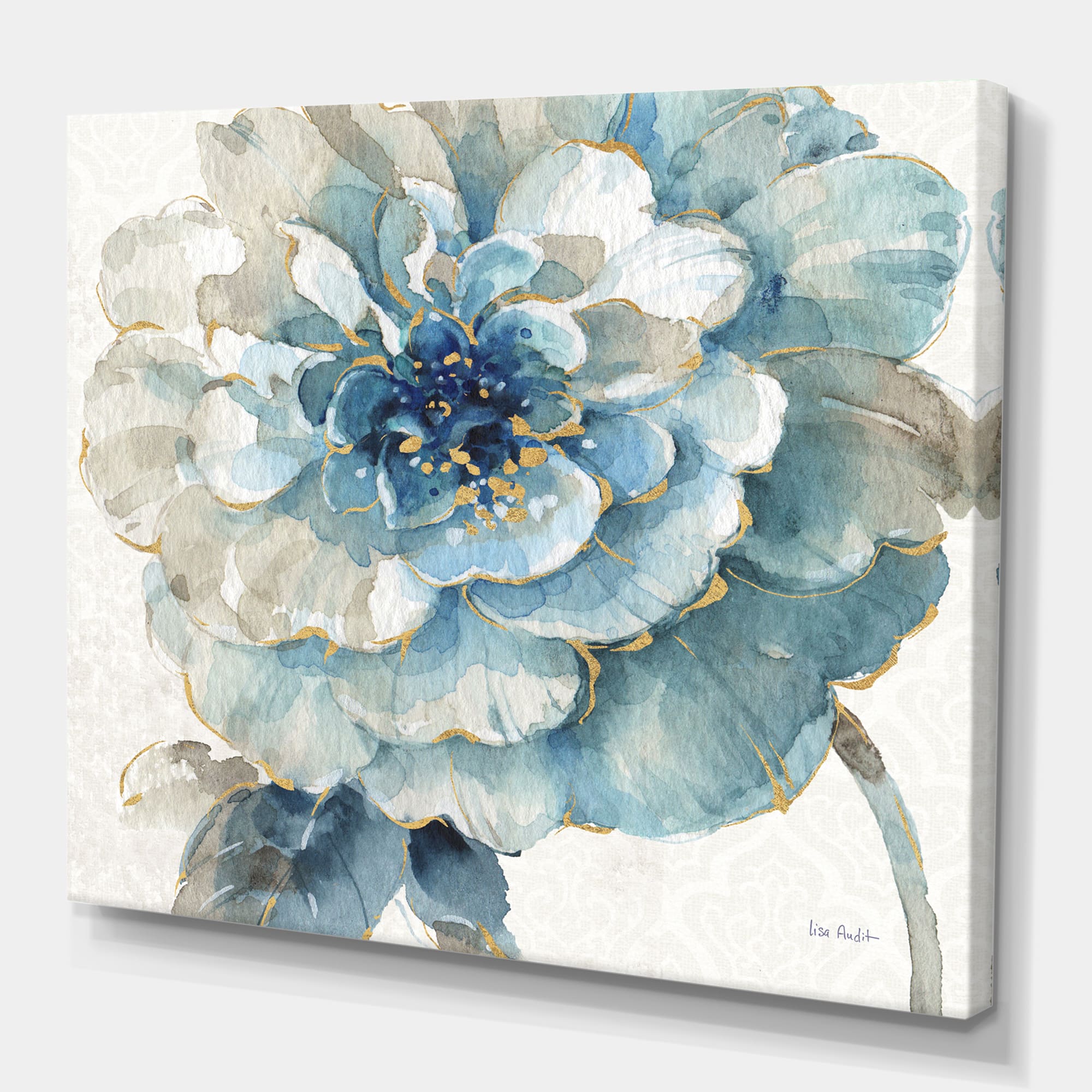 Designart - Indigold Gold Country FLower - Cottage Country Canvas Artwork