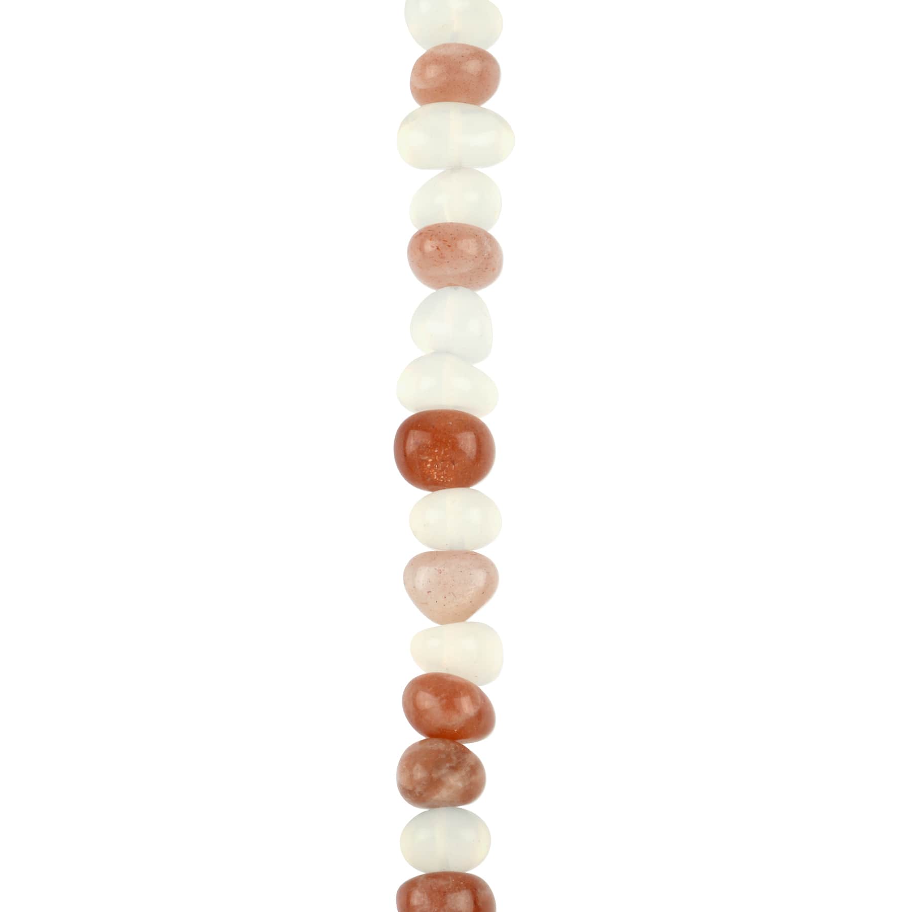 12 Pack: White Opal Glass & Sunstone Potato Beads, 12mm by Bead Landing™