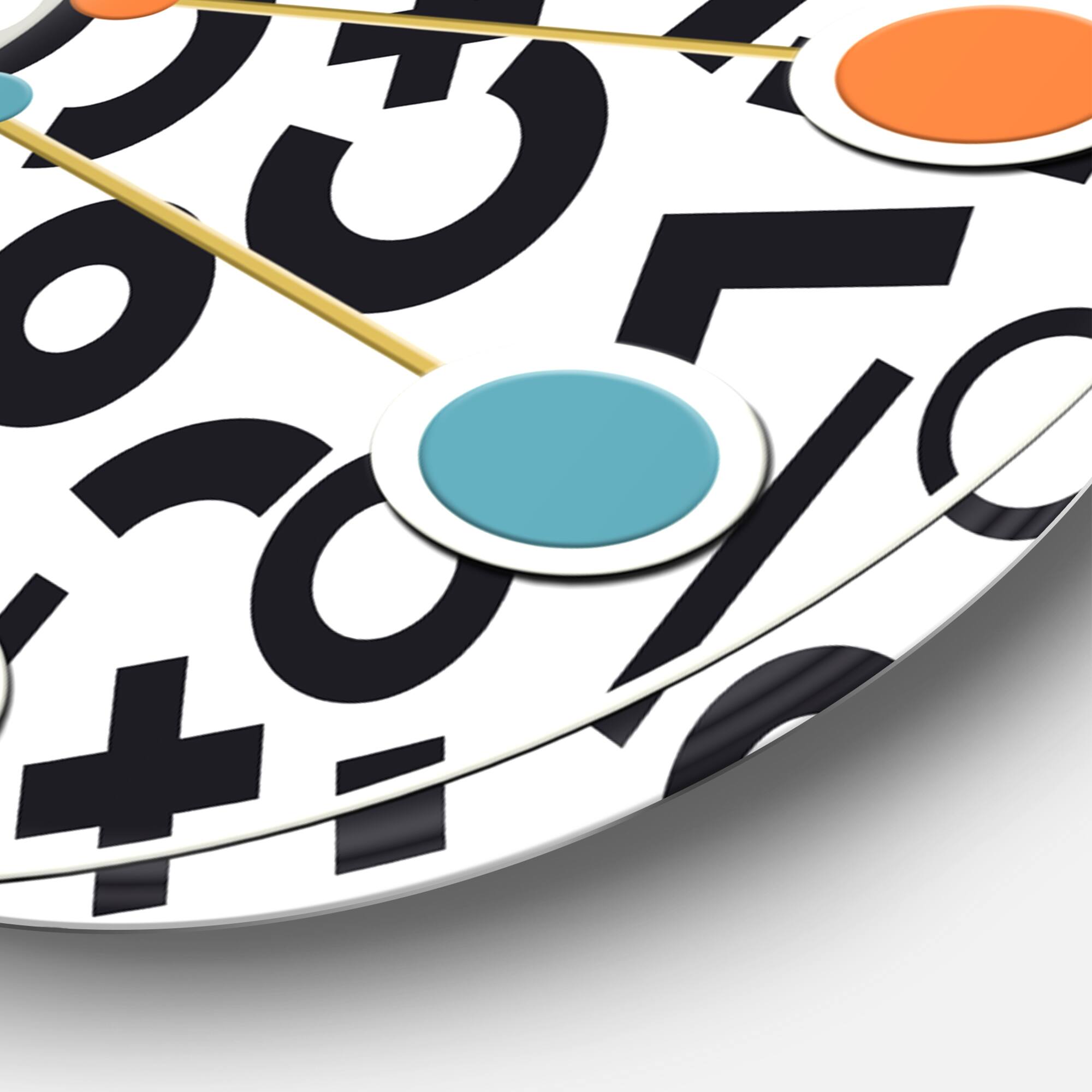 Designart 'Monochrome Geometric Pattern X Mid-Century Modern Wall Clock