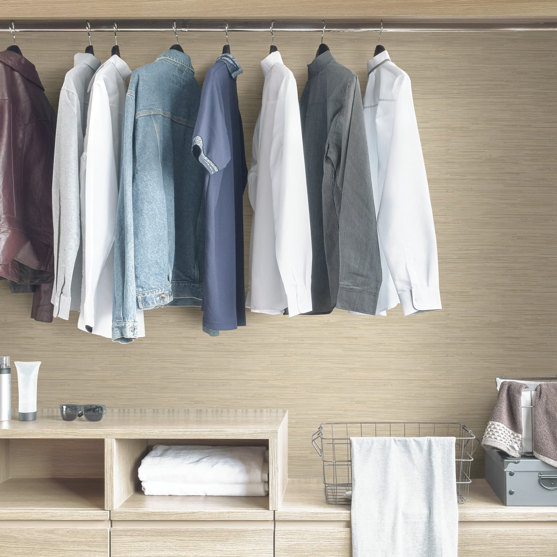 NuWallpaper Cream Tibetan Grasscloth Peel & Stick Wallpaper