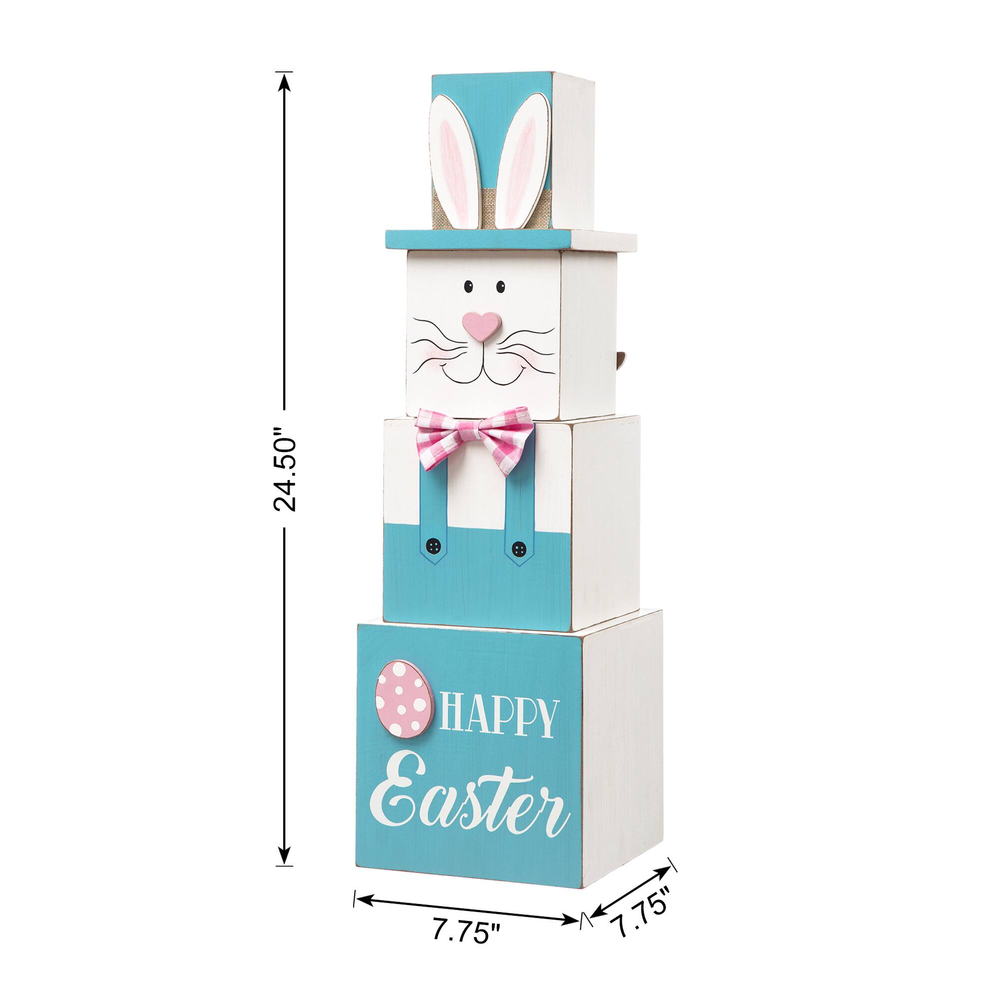 Glitzhome&#xAE; 24&#x22; Double Sided Wooden Easter Porch D&#xE9;cor