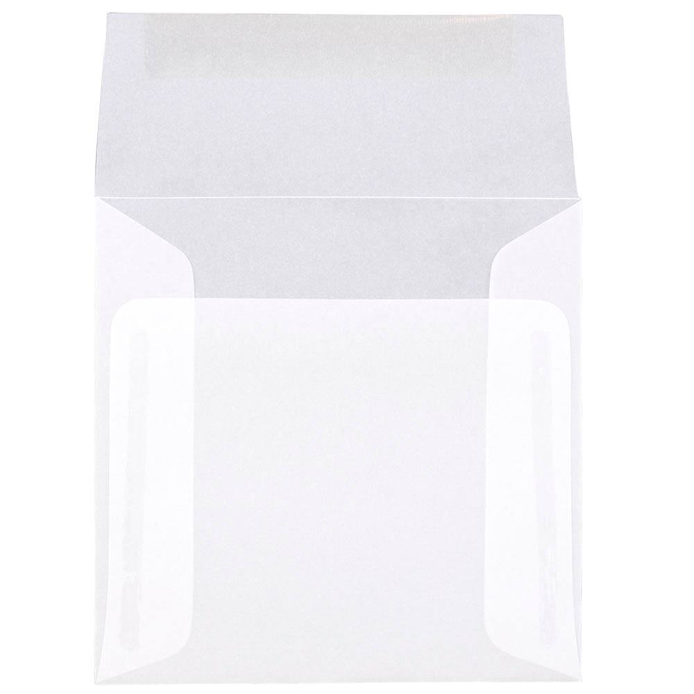 JAM Paper Clear Square Translucent Vellum Invitation Envelopes, 25ct.
