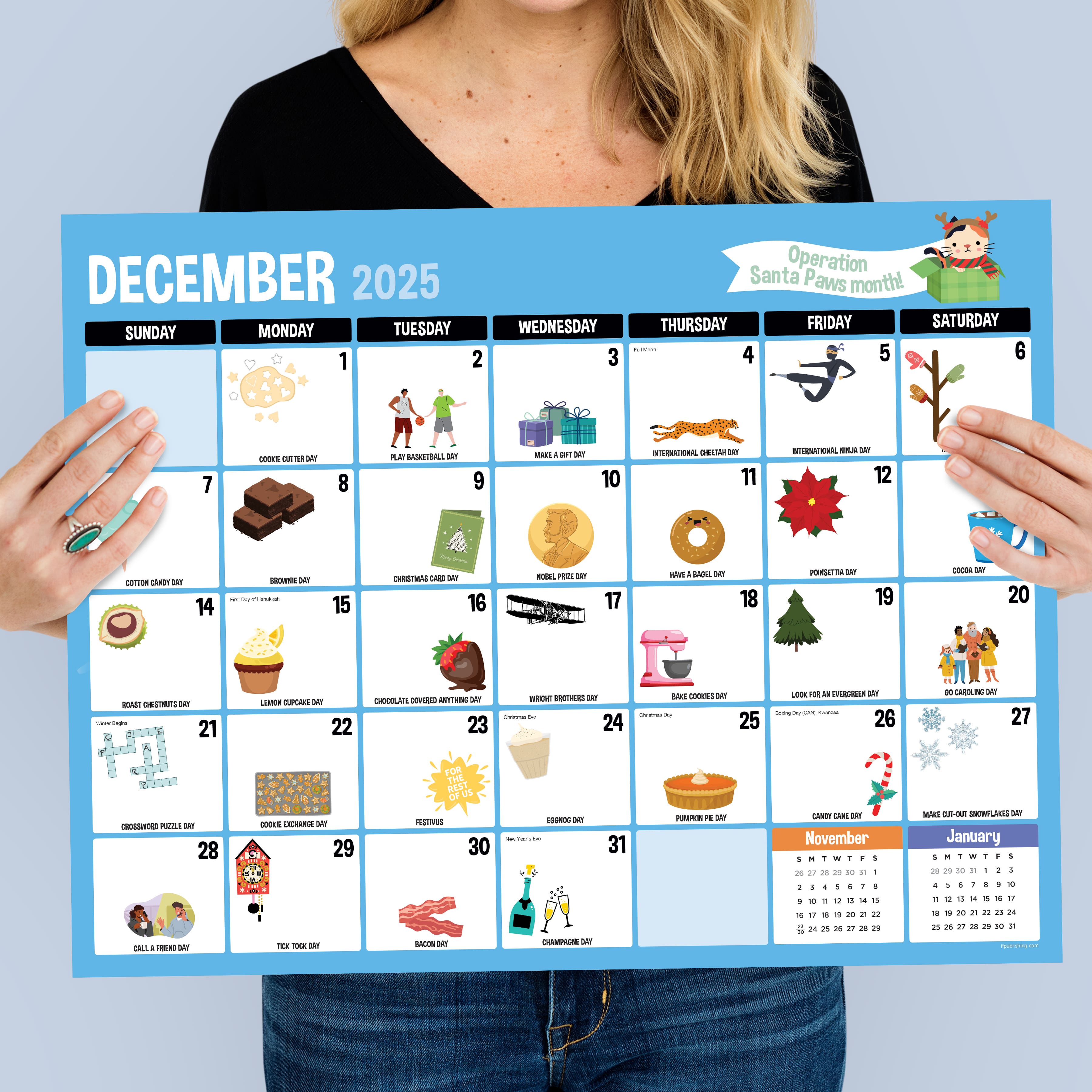 July 2025 - June 2026 Large Every Day&#x27;s A Holiday Desk Pad Monthly Blotter Calendar