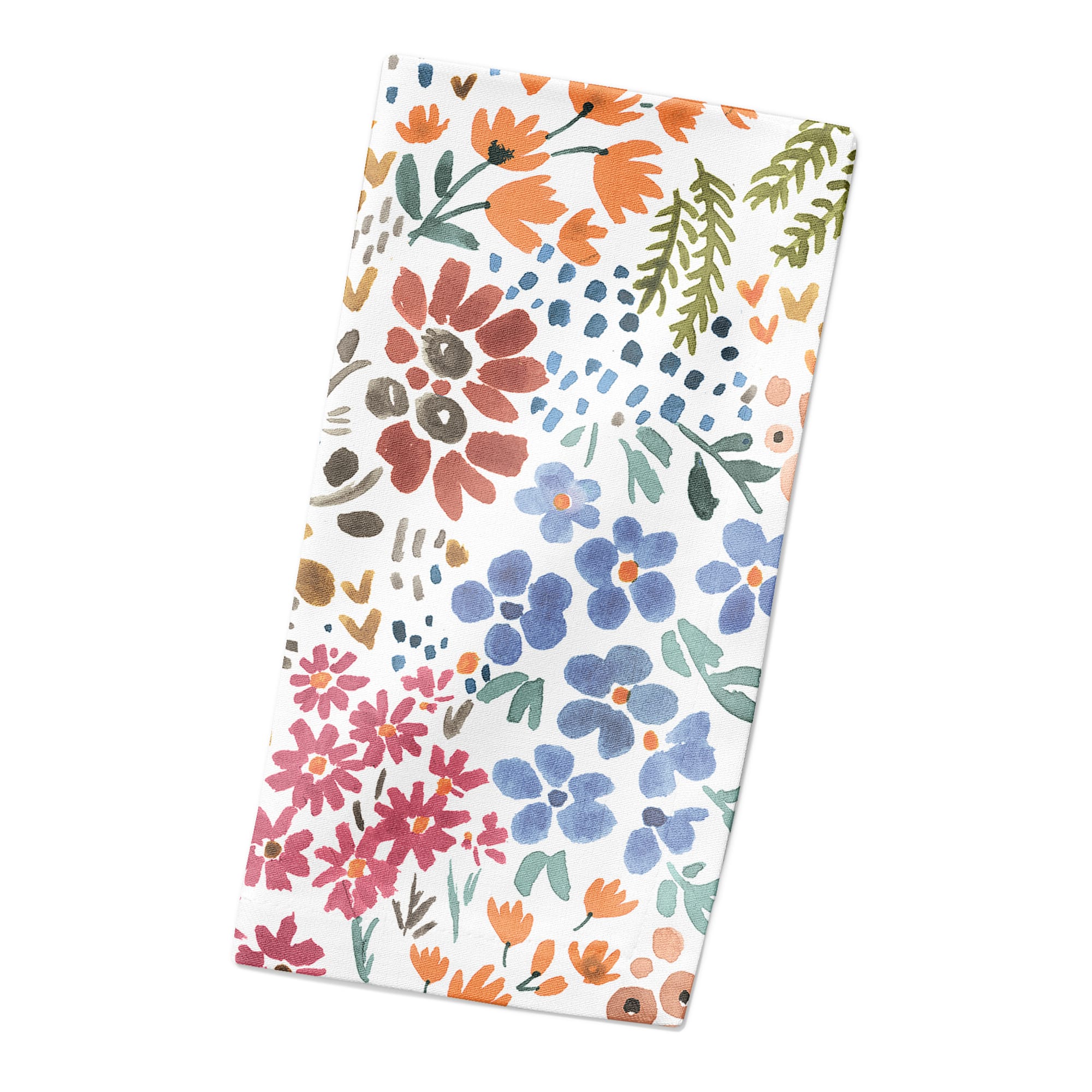 Bright Multi Floral 10" x 10" Cotton Twill Napkin