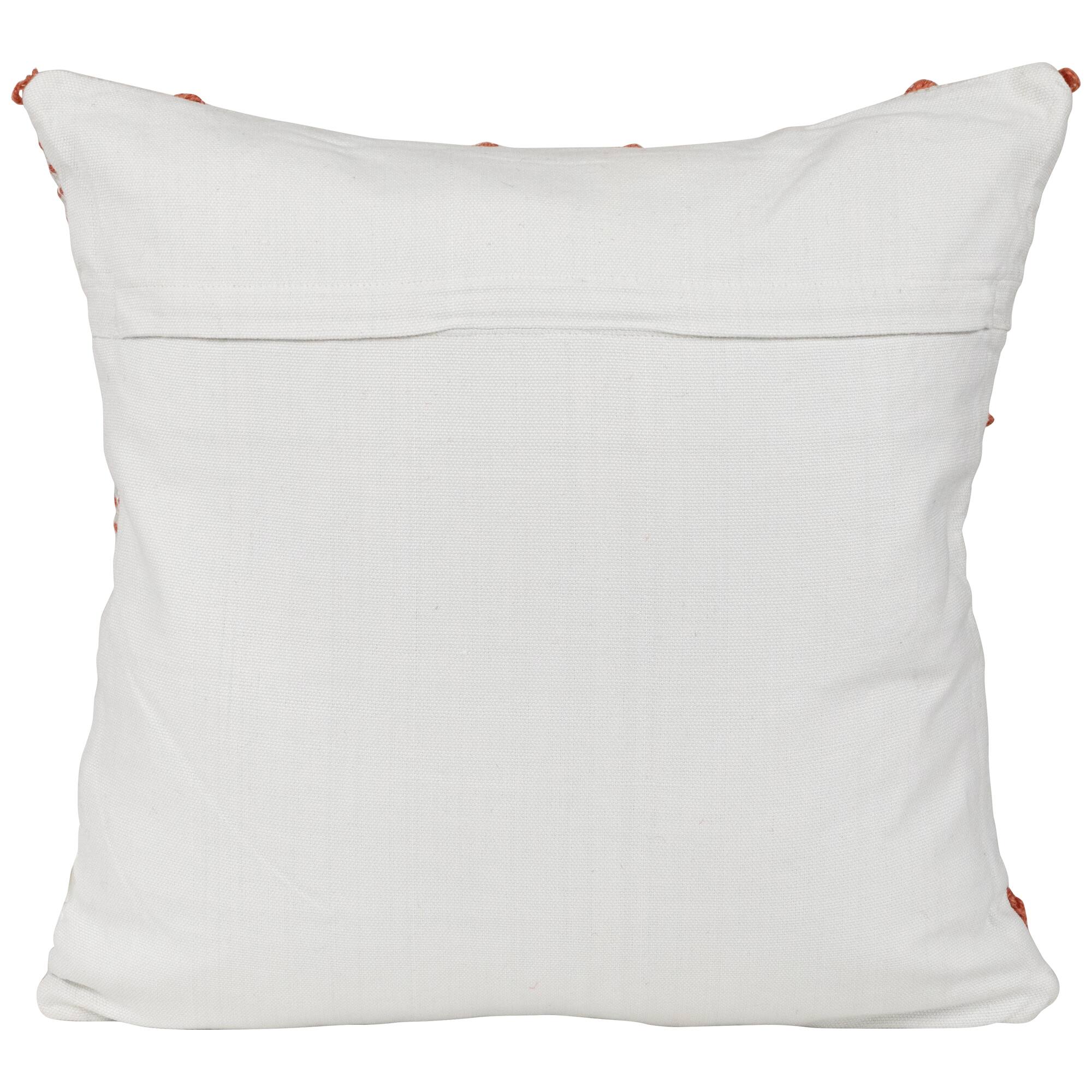 Orange & Cream Handloom Woven Outdoor Square Cushion