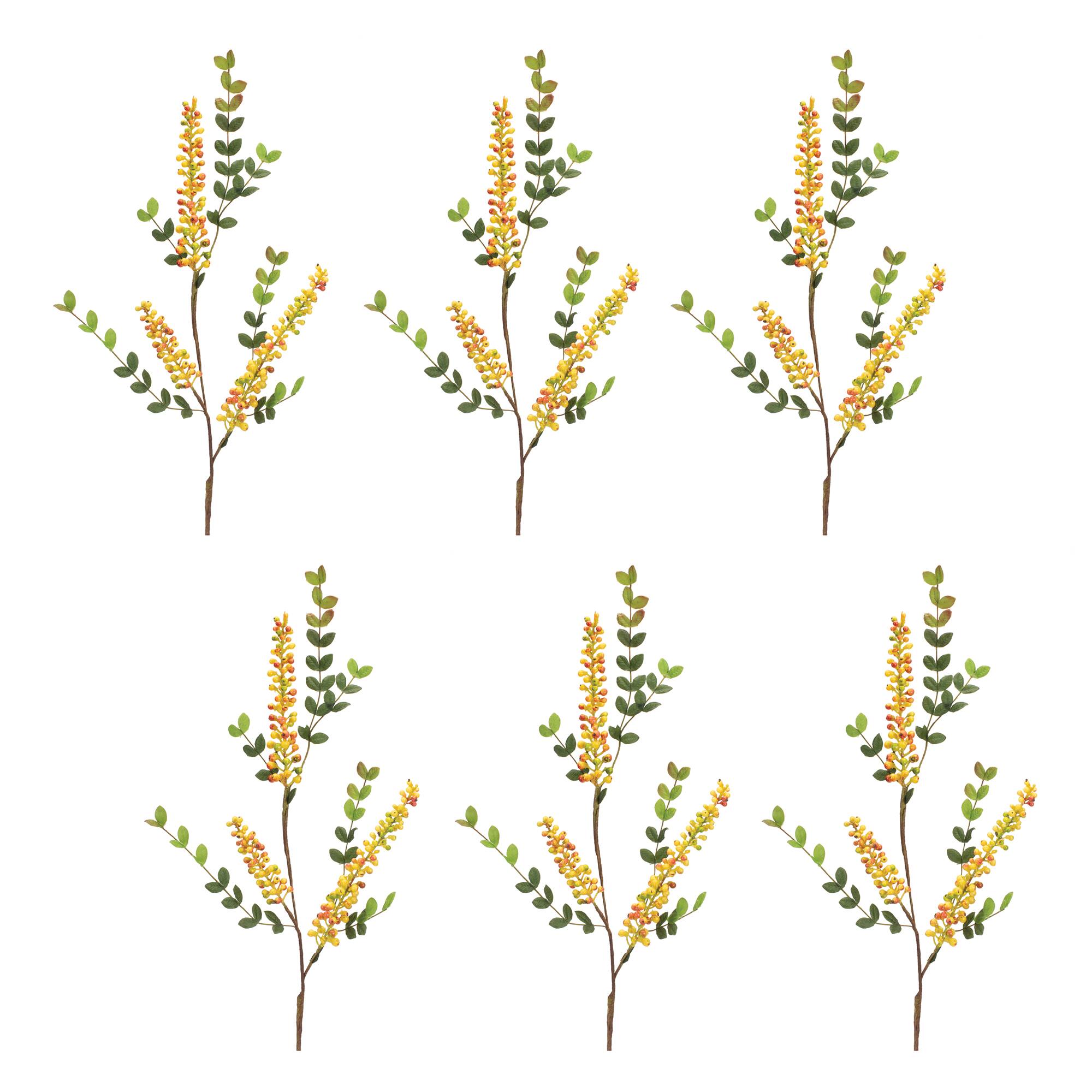 32" Yellow Berry Foliage Sprays, 6ct.