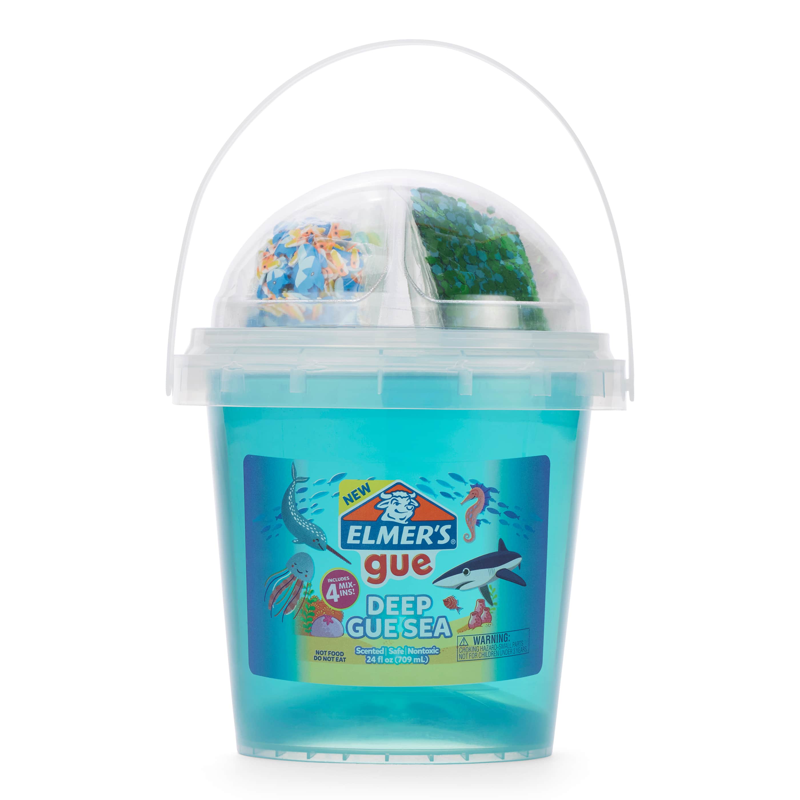 Elmer's Gue 3lb Glassy Clear Deluxe Premade Slime Kit With Mix-ins, slimes
