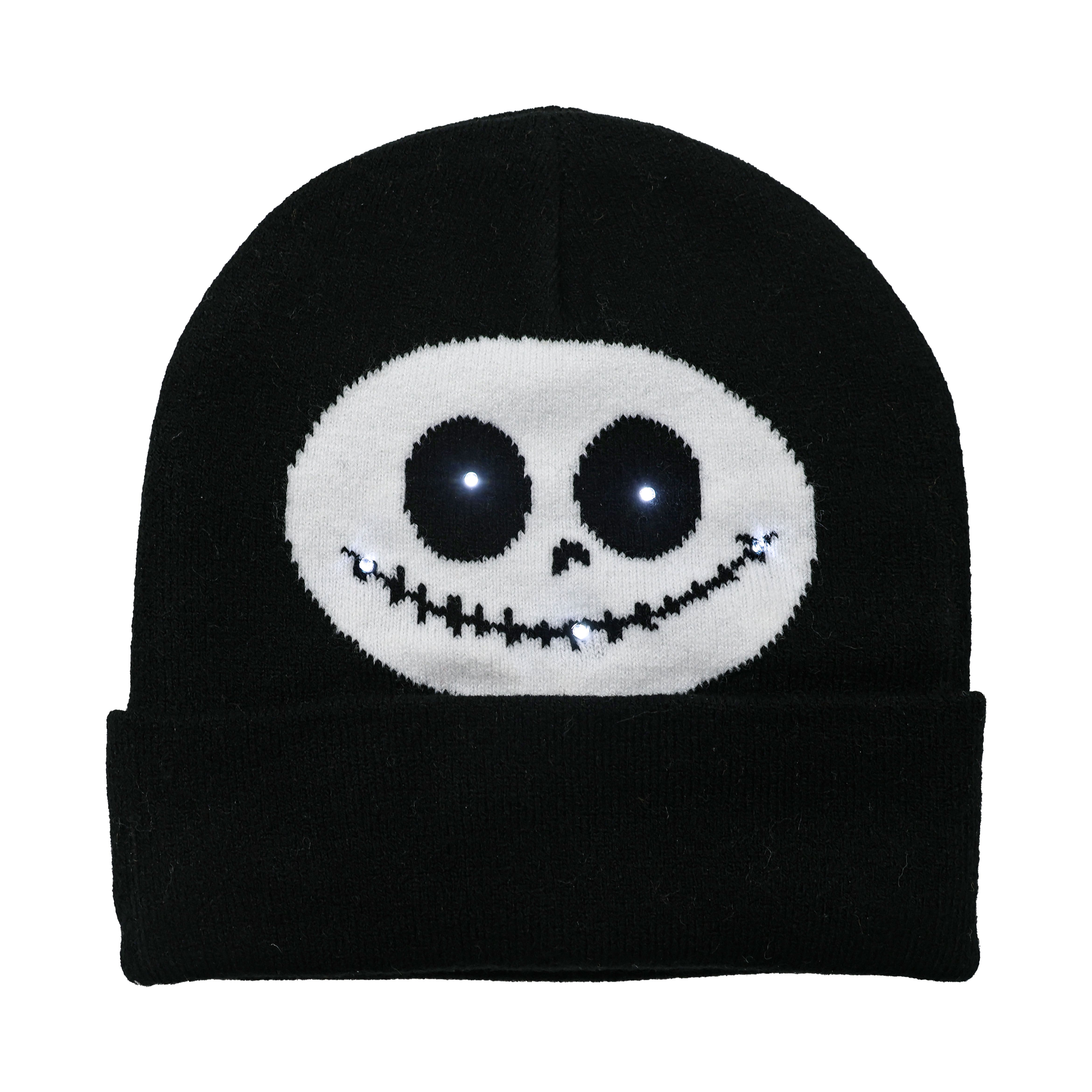 Black &#x26; White Light Up Ghost Face Beanie by Celebrate It&#x2122;
