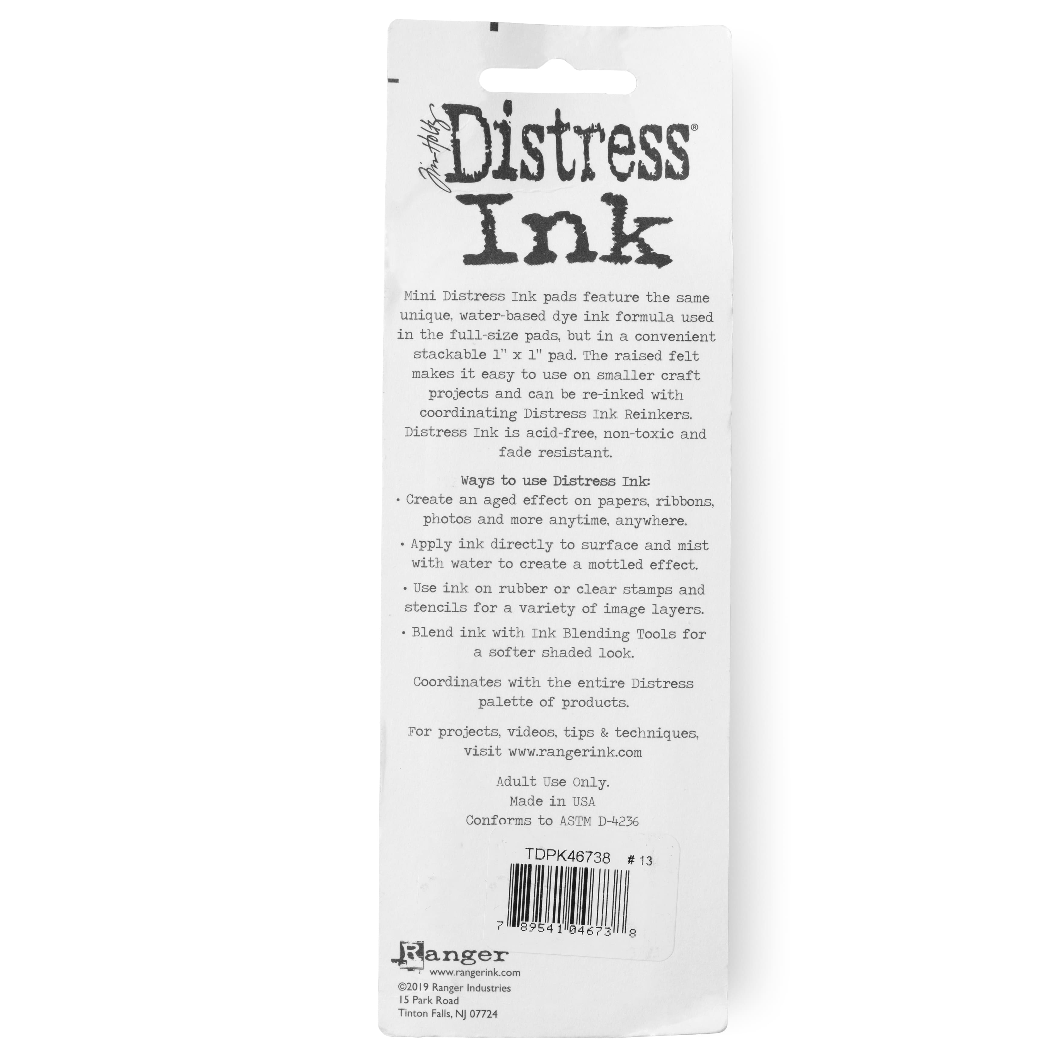 6 Packs: 4 ct. (24 total) Tim Holtz&#xAE; Mini Distress Ink Pads, Kit 13