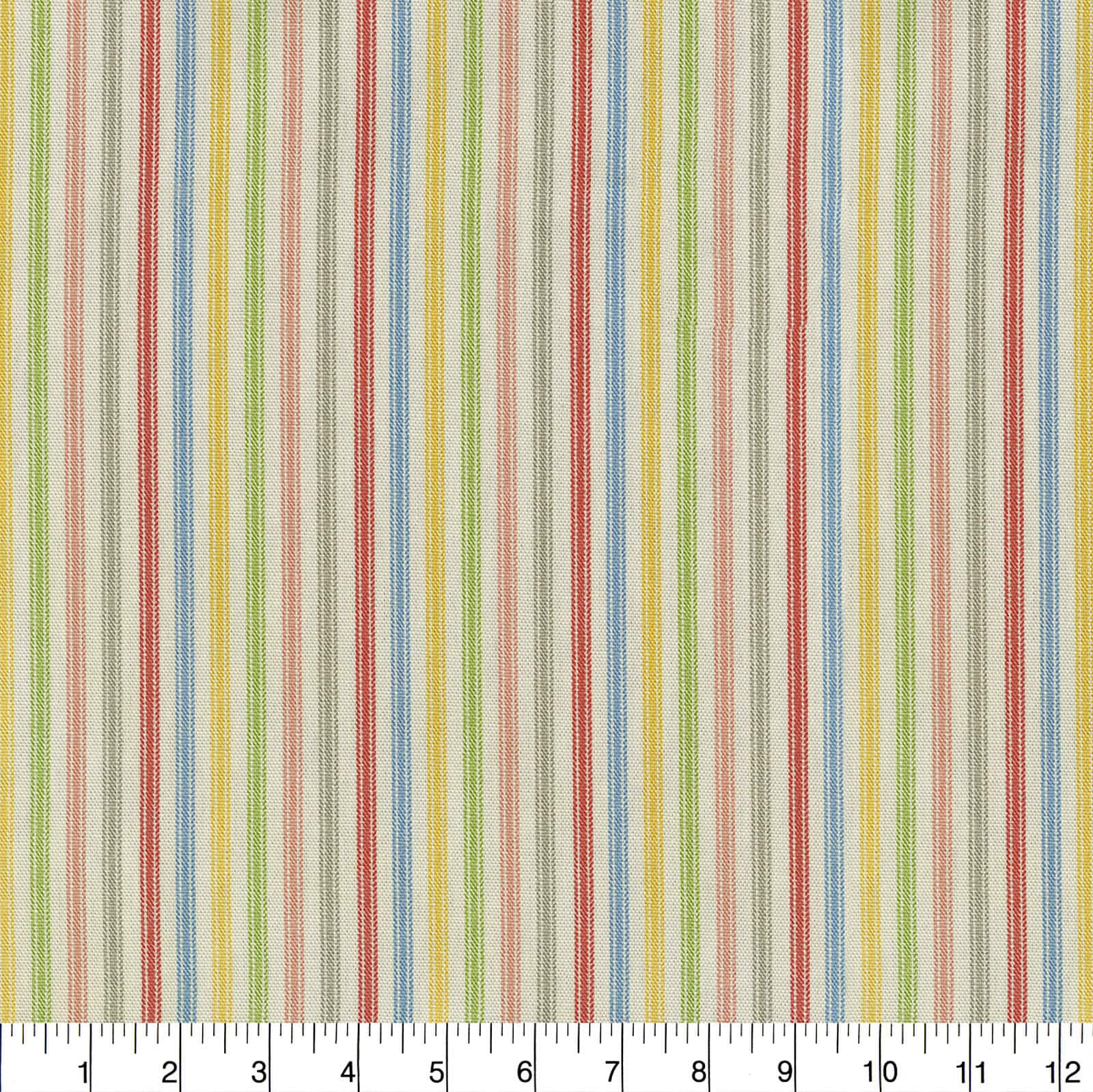 P/K Lifestyles Multicolored Ticking Stripe Home D&#xE9;cor Fabric