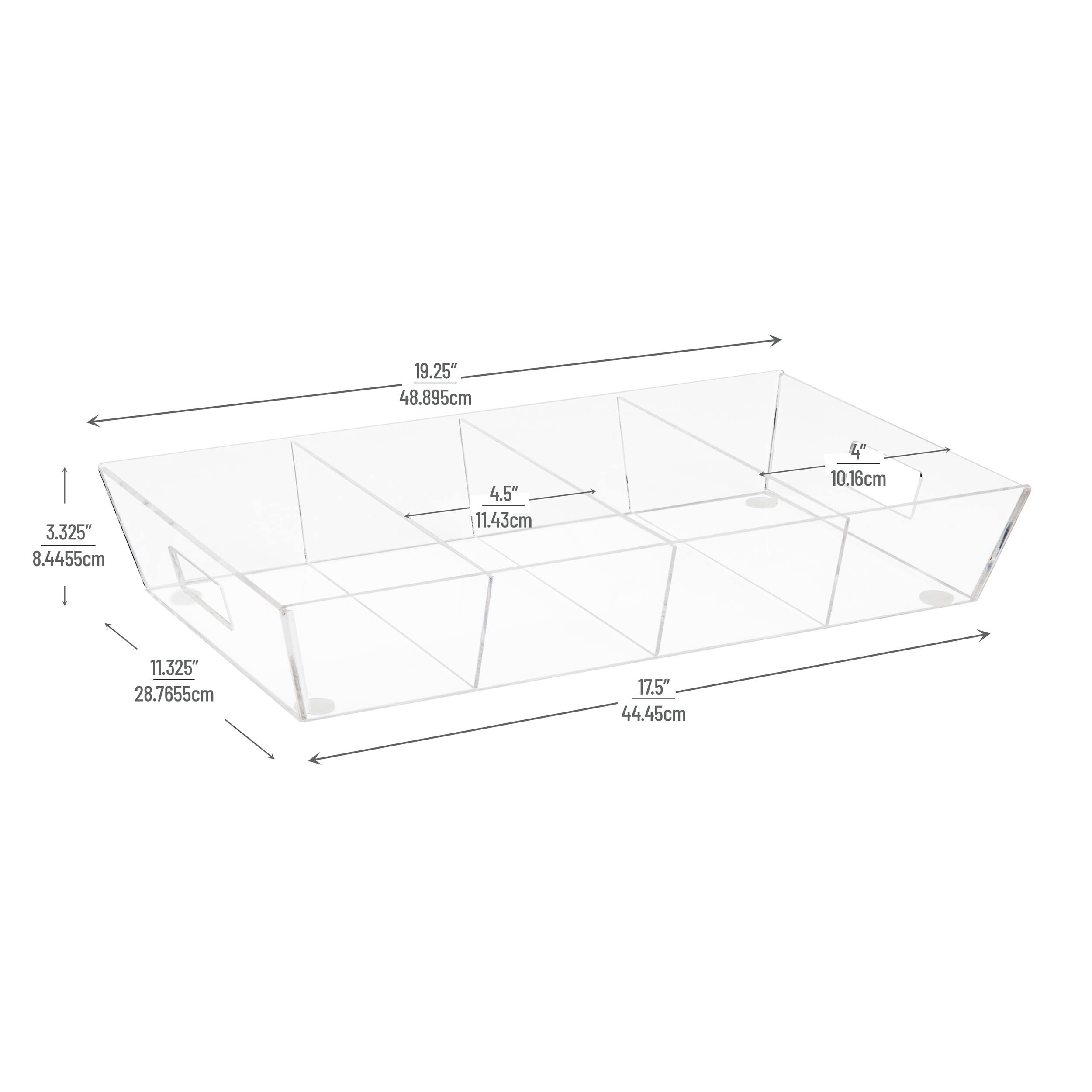 Mind Reader 19.25" Clear 4-Compartment Kitchen Organizer