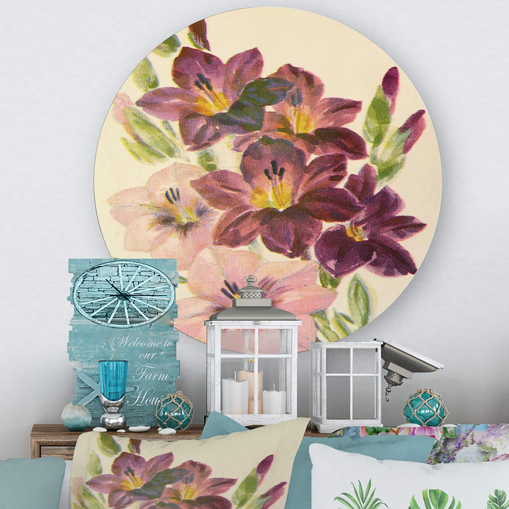 Designart - Retro Light and Dark Pink Gladiolus