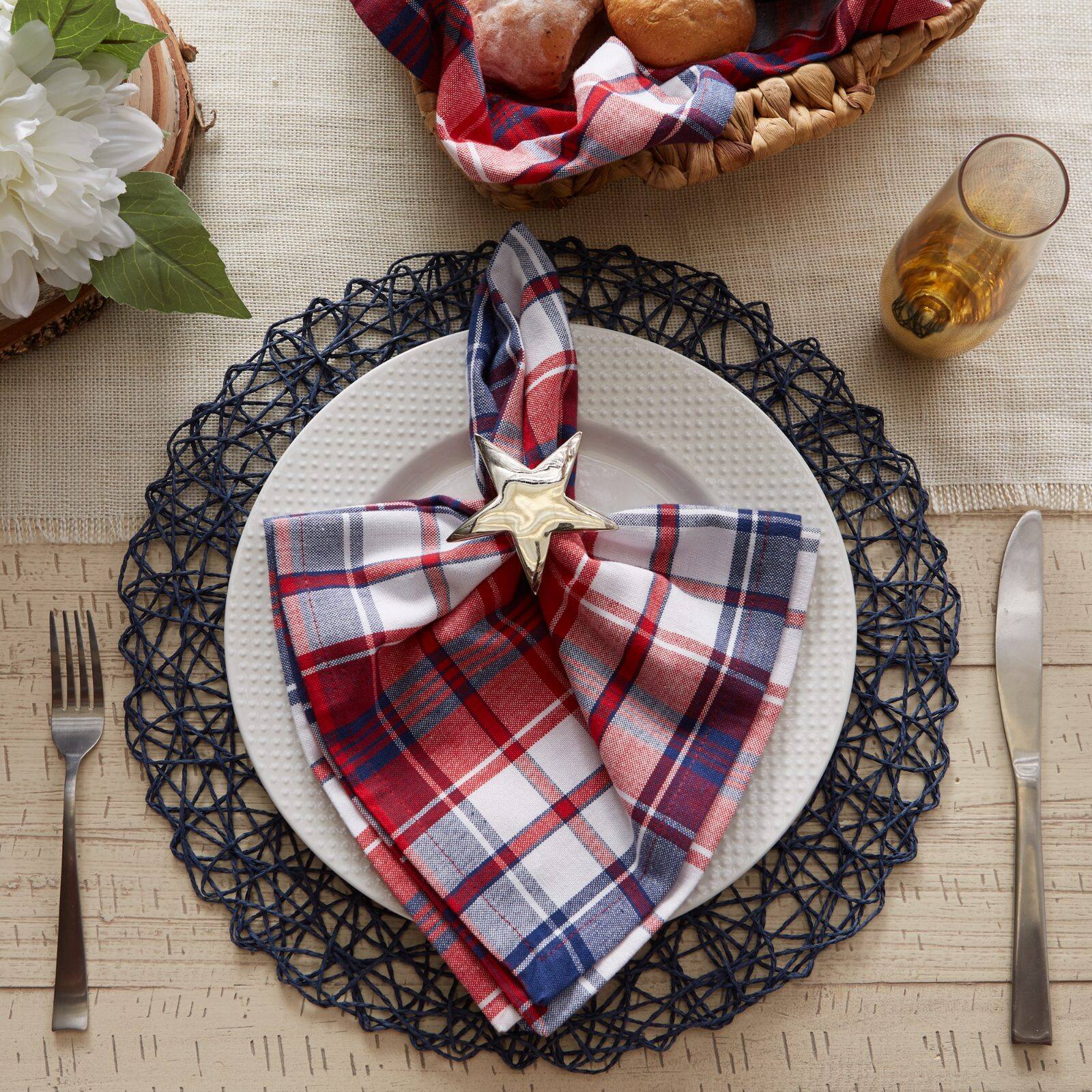 DII&#xAE; Americana Plaid Cloth Dinner Napkins, 6ct.