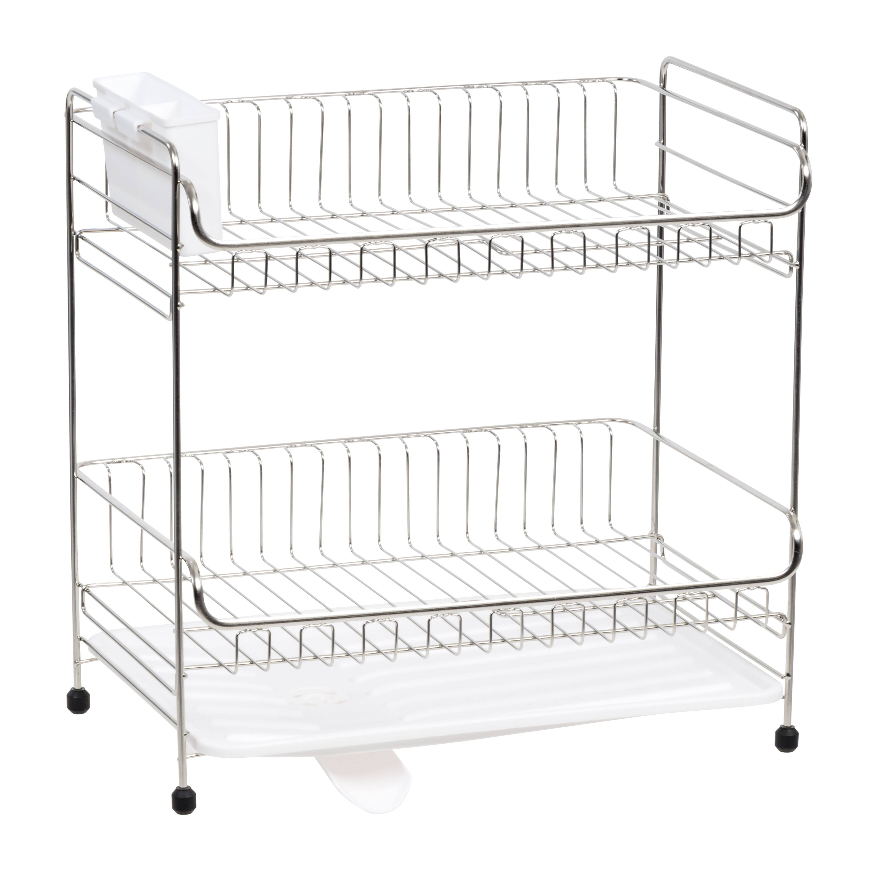 IRIS&#xAE; 15.75&#x22; Stainless Steel 2-Tier Dish Rack
