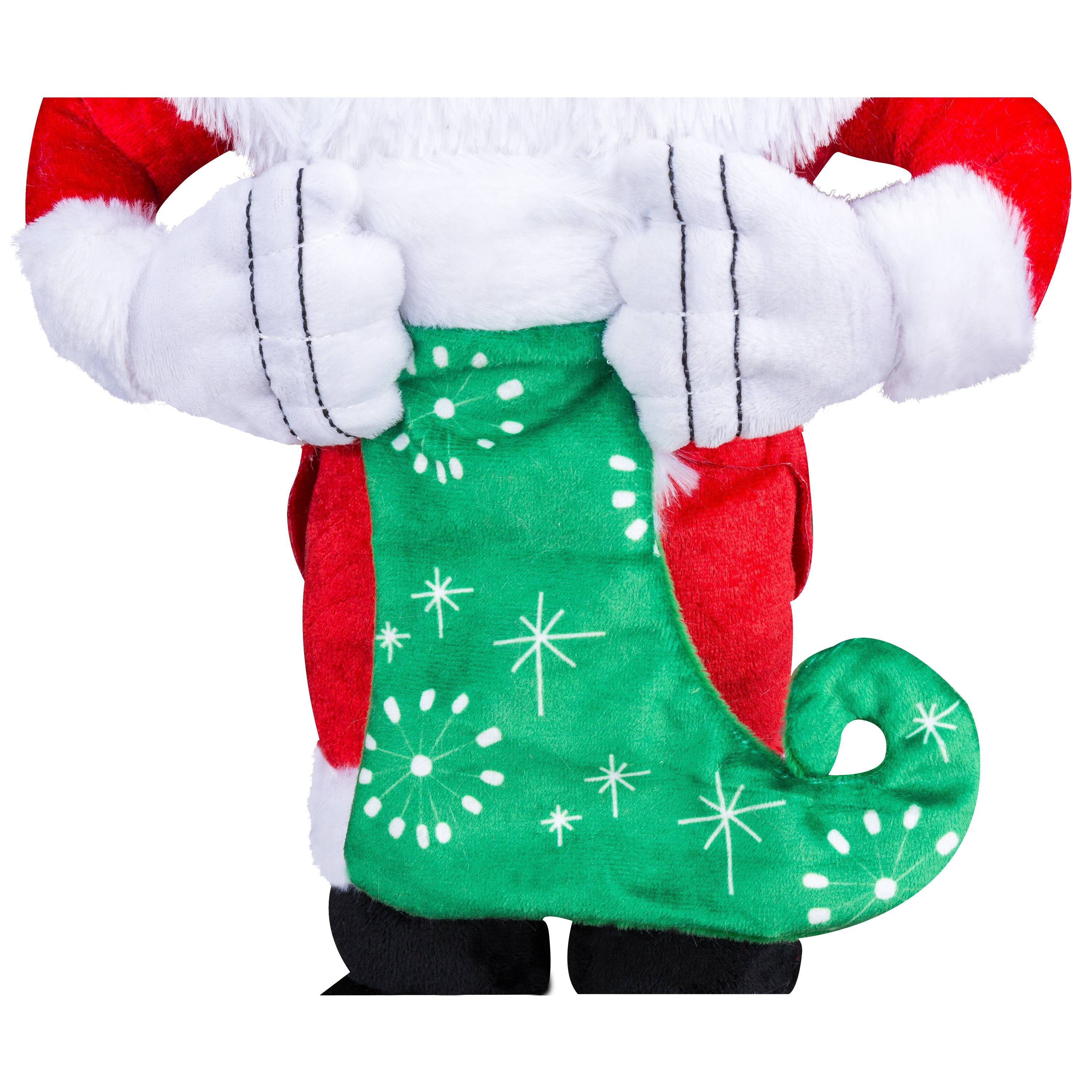 18" Jack Skellington Holiday Greeter in Santa Suit with Stocking