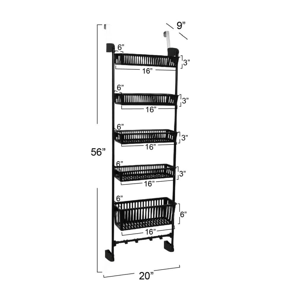 Household Essentials Over the Door Basket Storage Rack