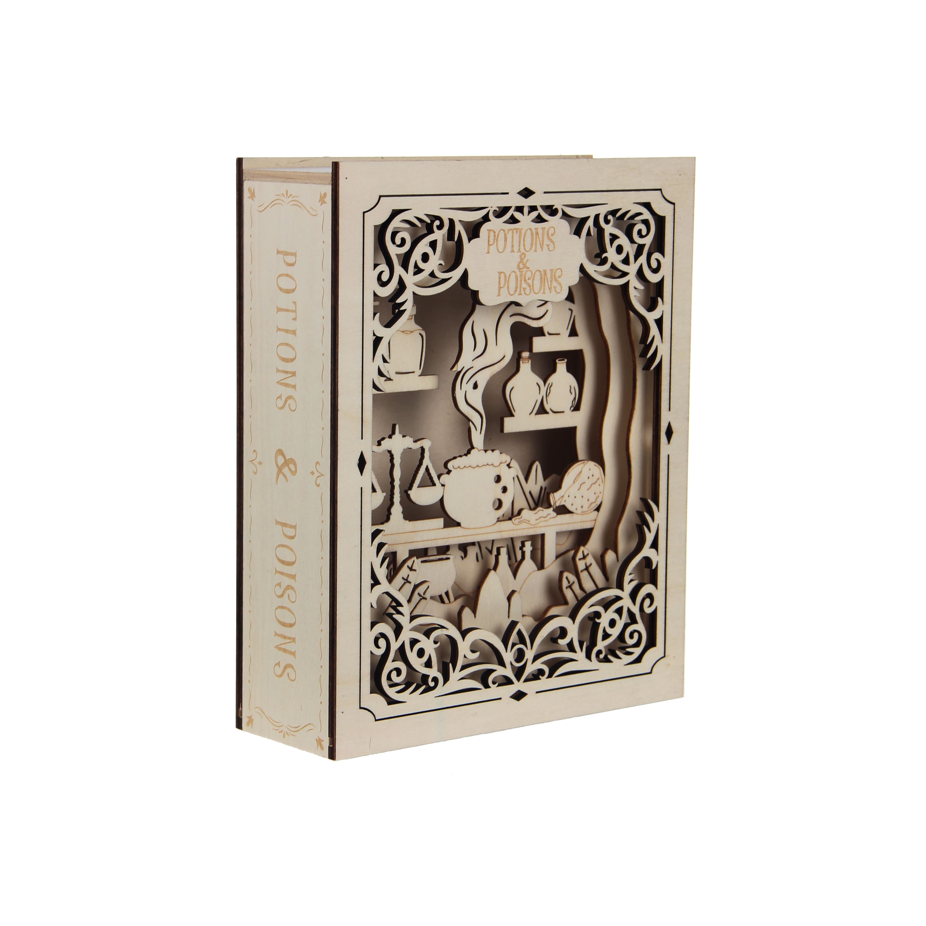 8.5&#x22; Potions &#x26; Poisons Book DIY LED Plywood D&#xE9;cor by Make Market&#xAE;