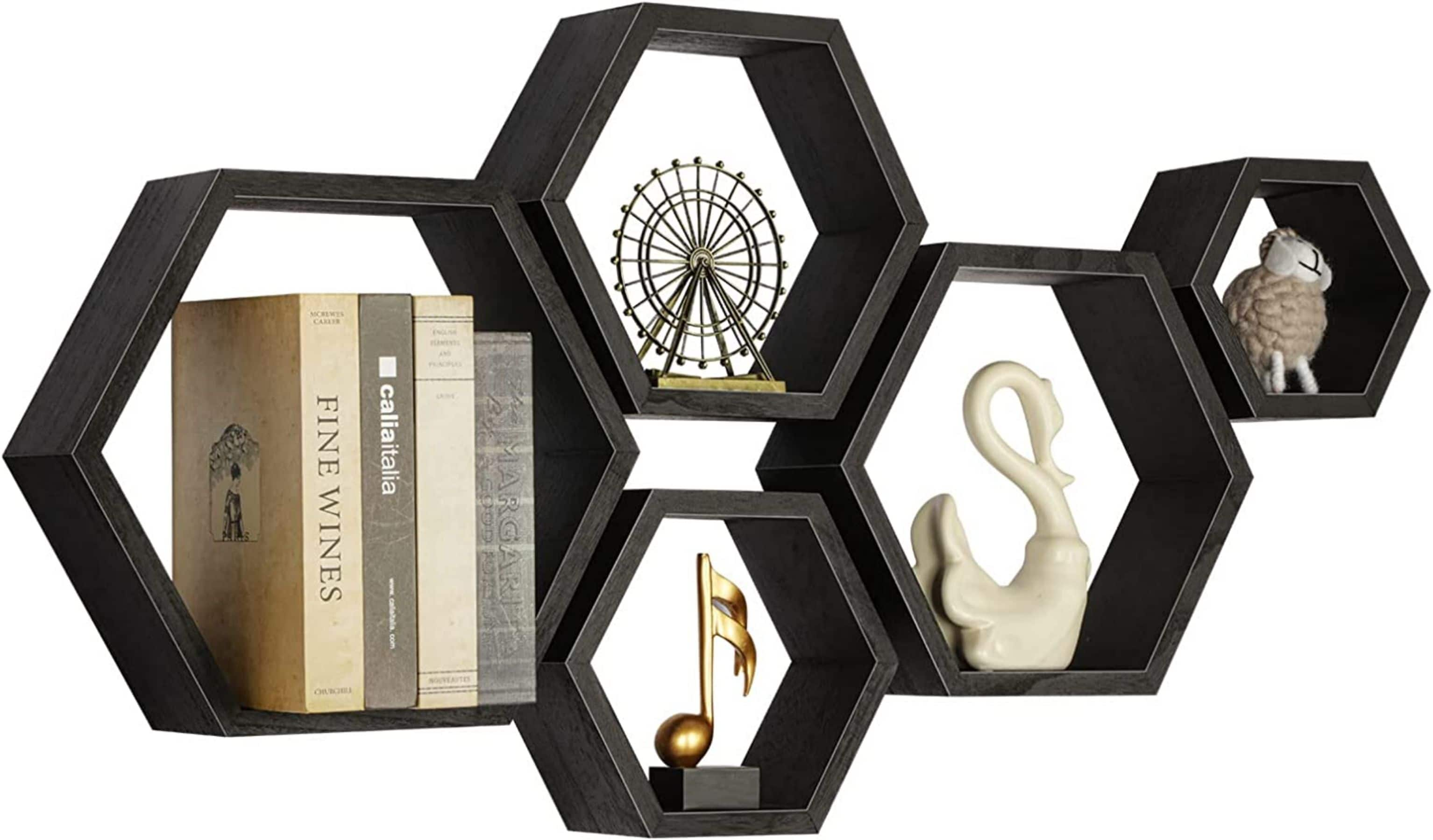 NEX&#x2122; Hexagon Floating Honeycomb Shelves Set