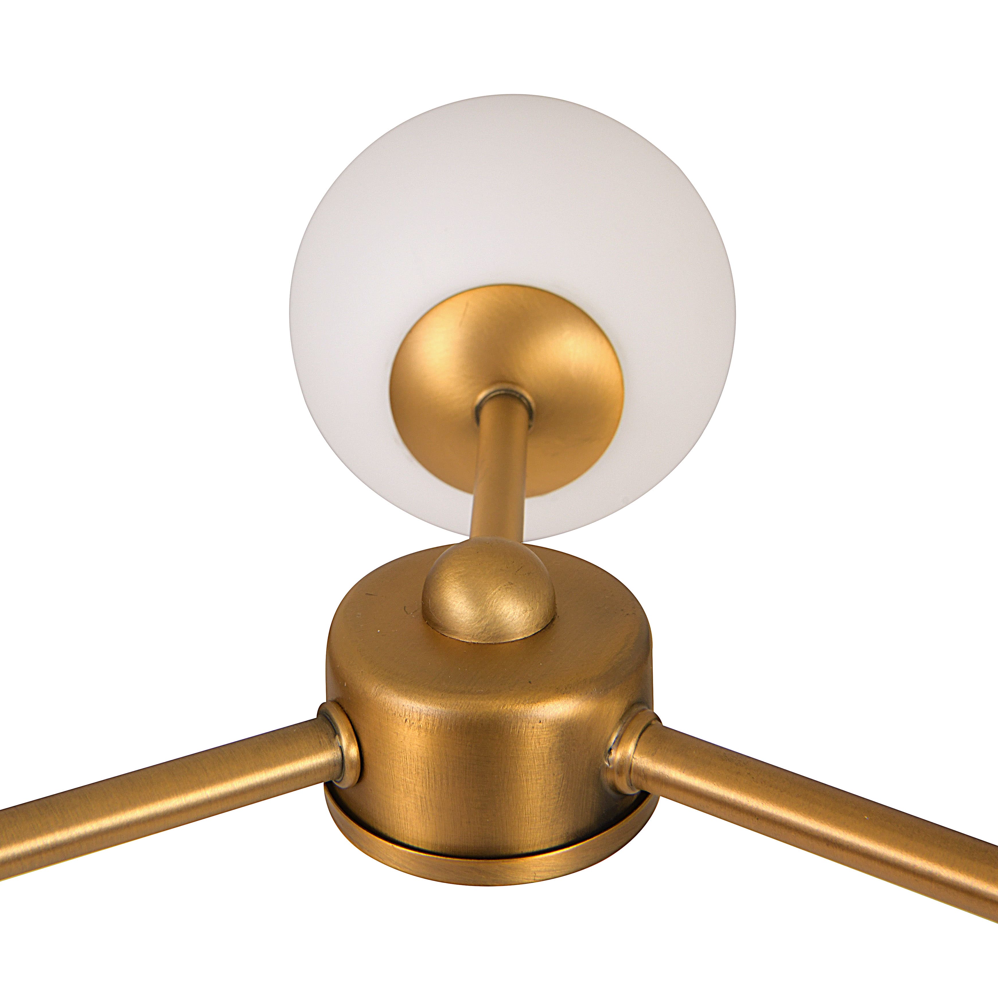 Hello Honey® 63.5" Brushed Gold Sputnik Opal Glass Chandelier