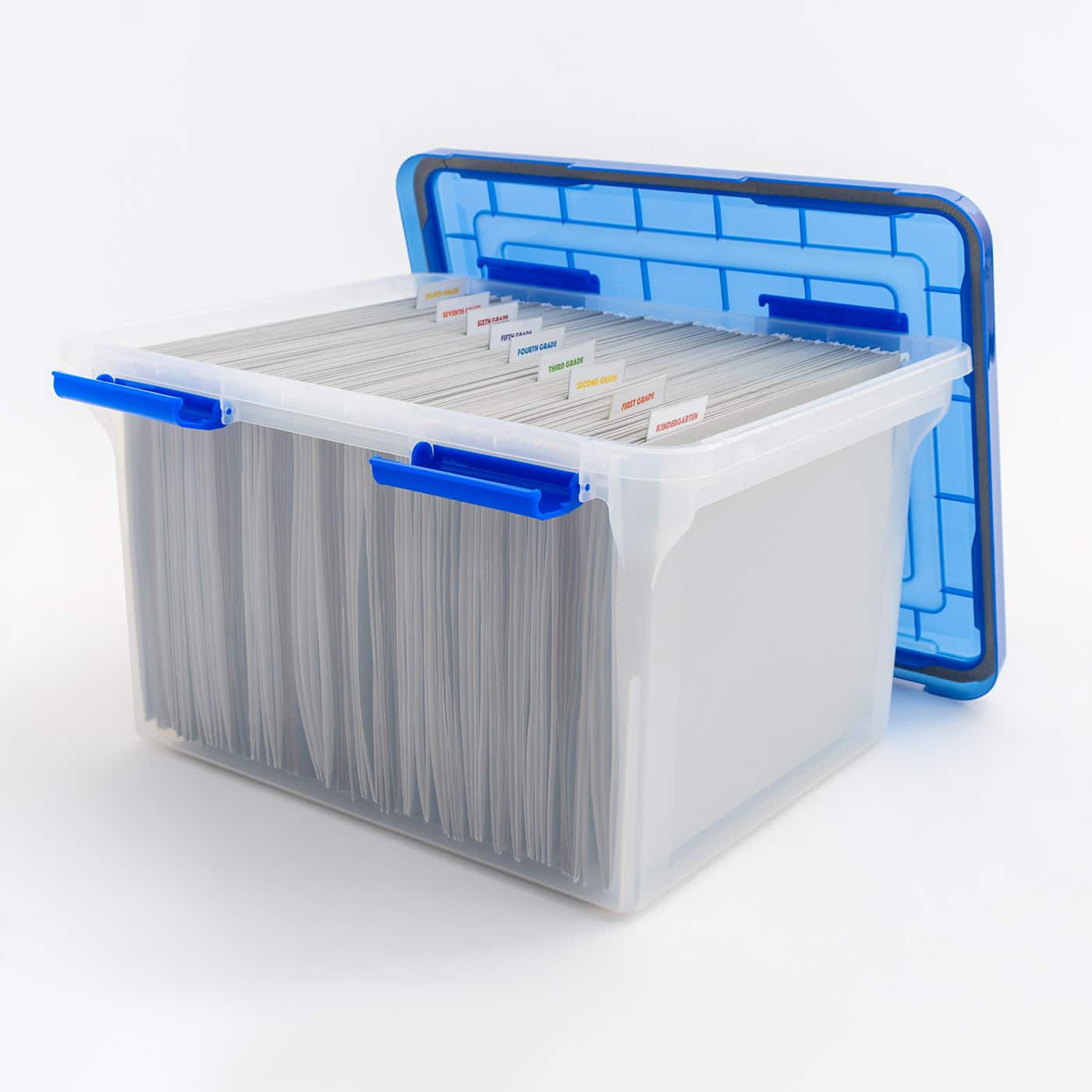 IRIS 32qt. Stackable Plastic Legal File Storage Box for Letter