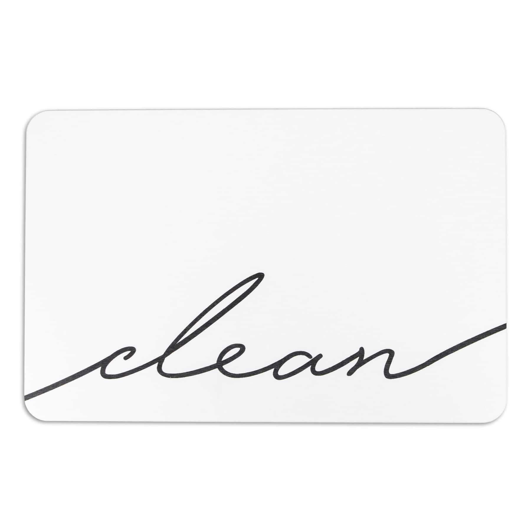 Artsy Mats Clean Script White Stone Non-Slip Bath Mat