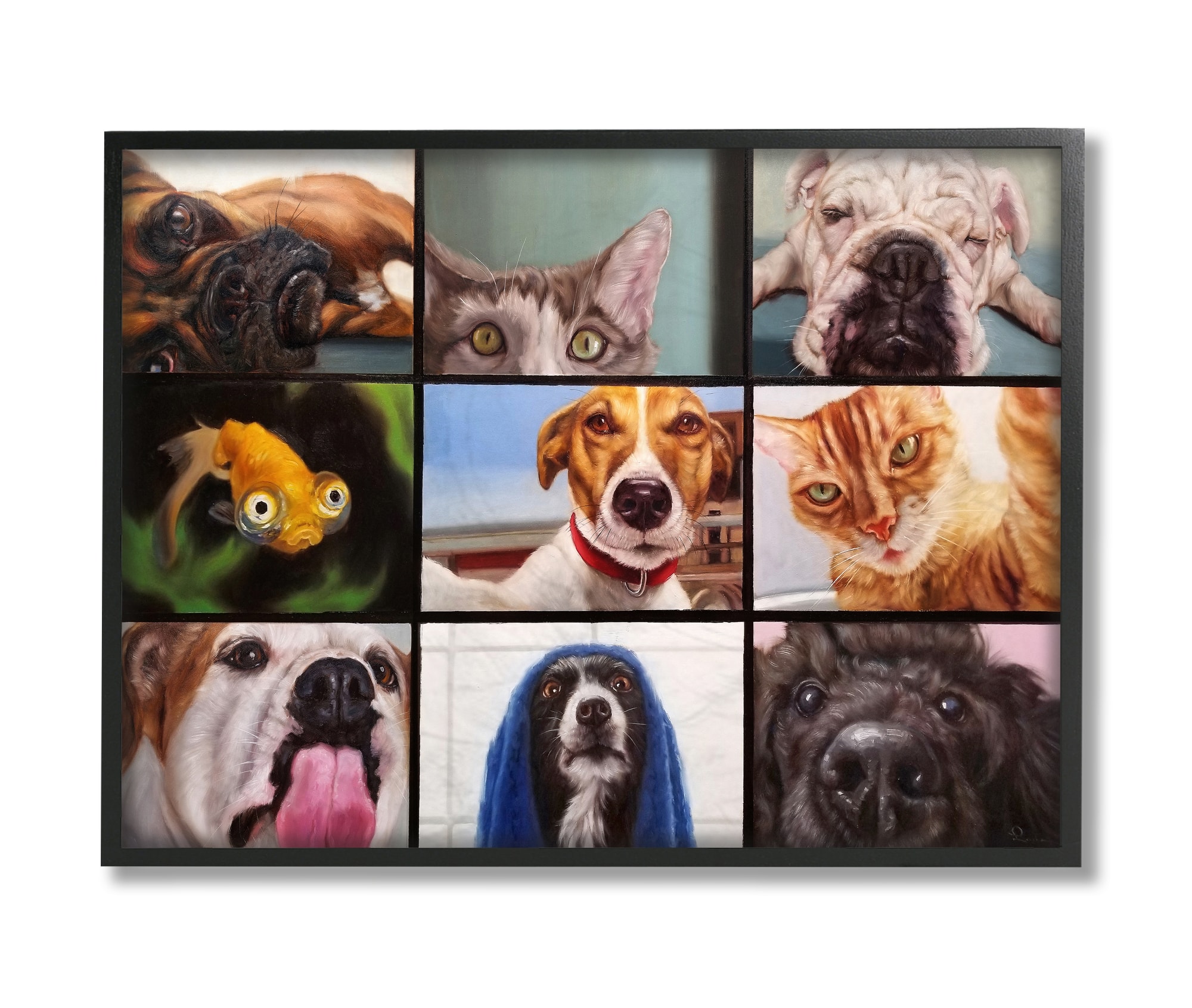 Stupell Industries Office Pet Humor Animal Video Chat Meeting Framed Wall Art