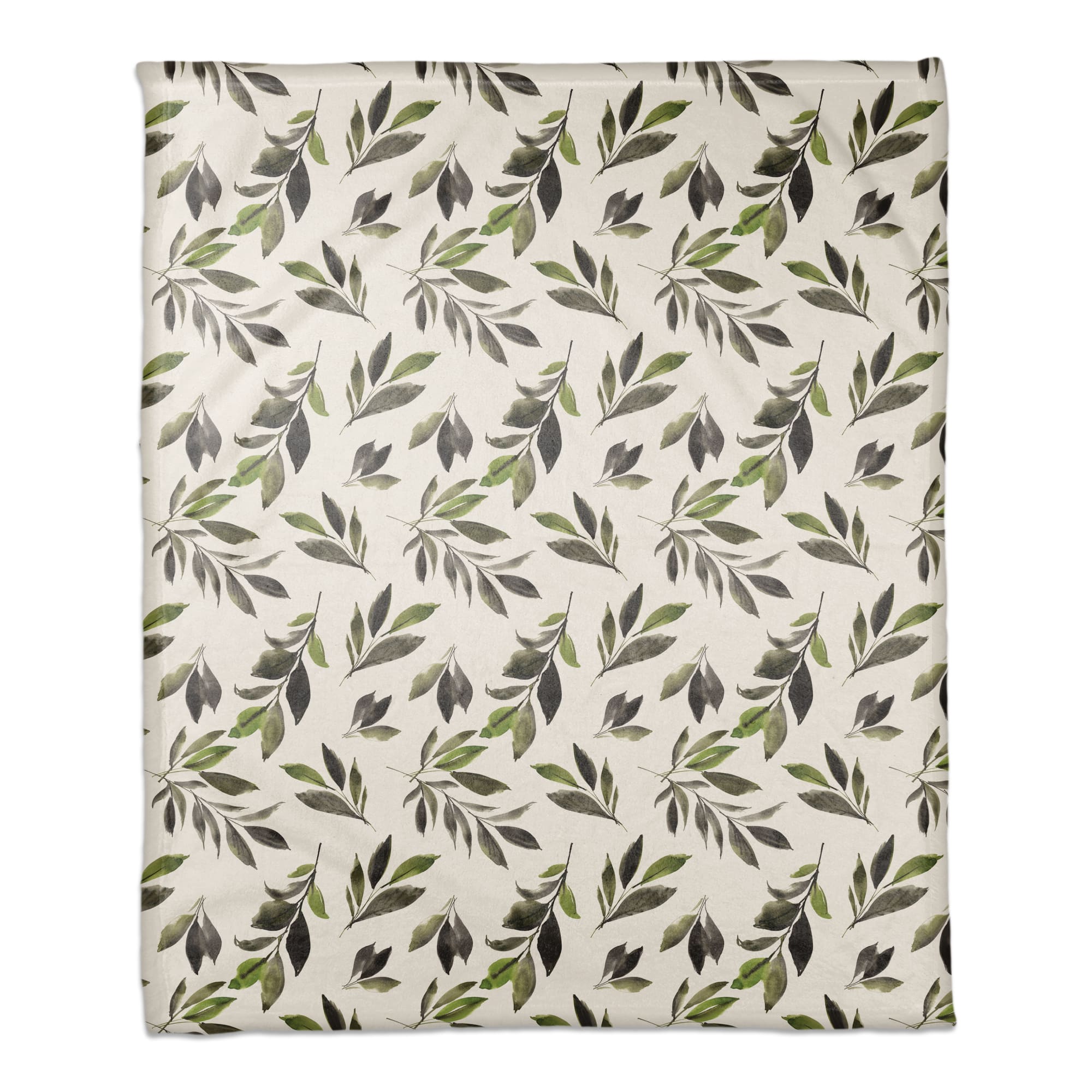 Watercolor Leaves Pattern 50&#x22; x 60&#x22; Coral Fleece Blanket