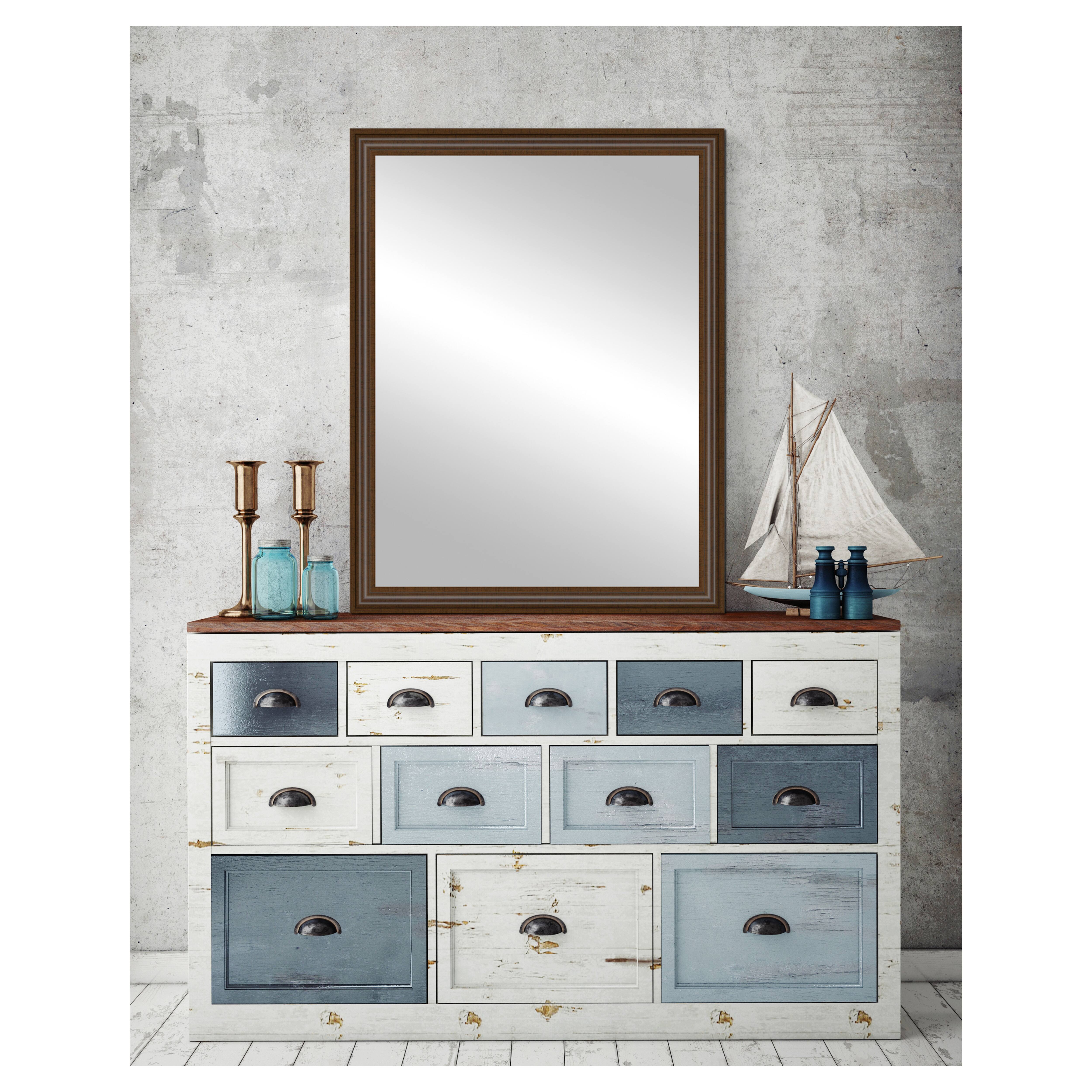 Timeless Frames® Wright Walnut 24" x 30" Framed Mirror
