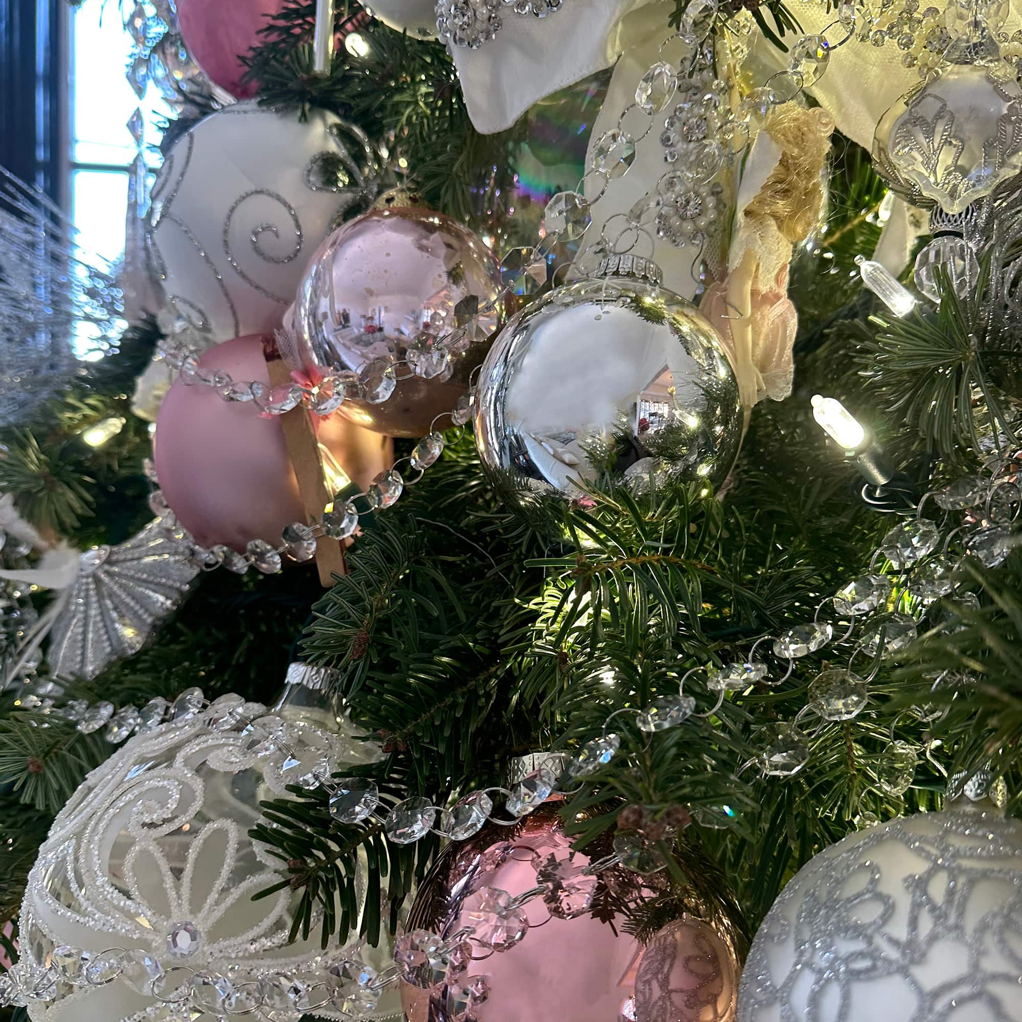 4ct. Pink 2-Finish Glass Ball Ornaments