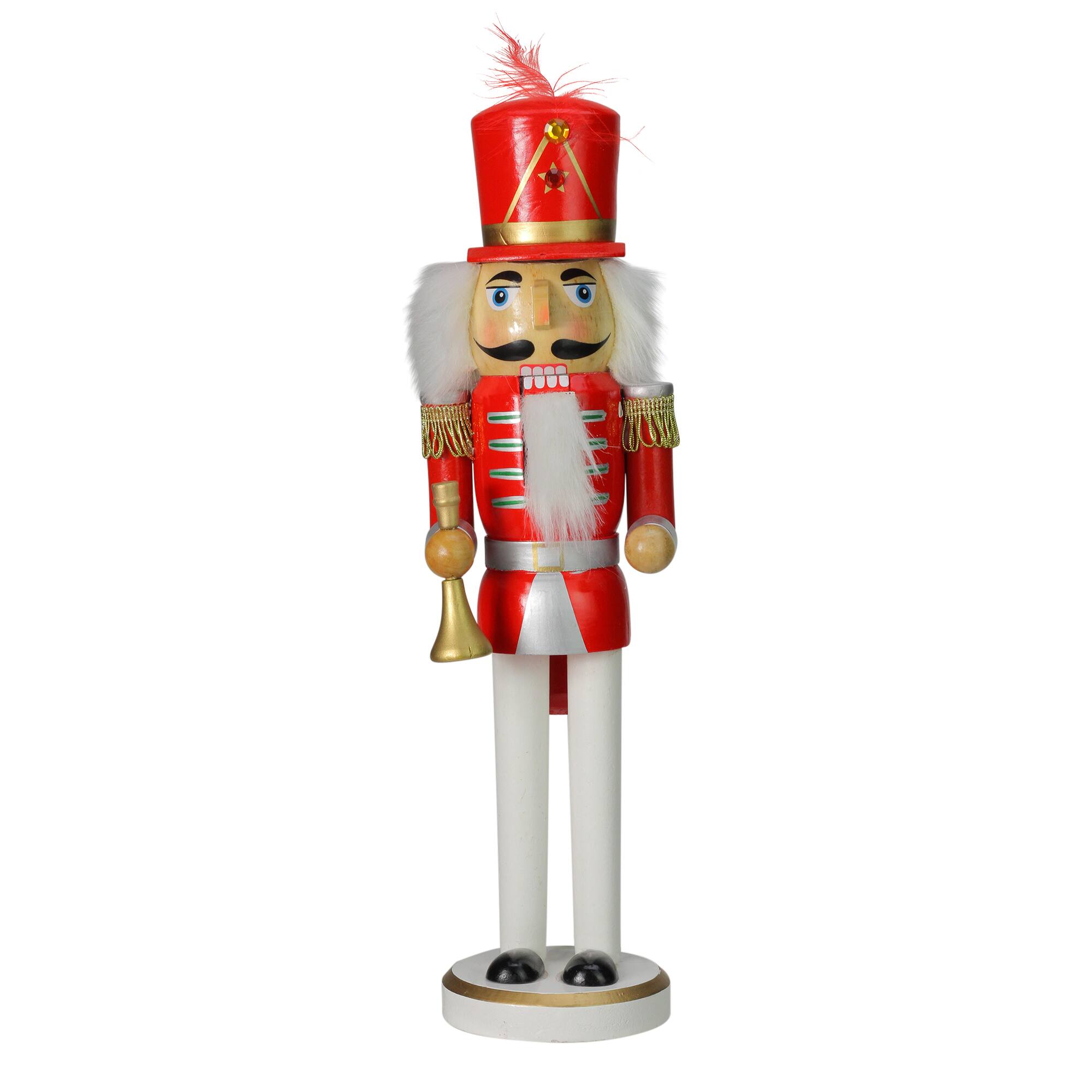 14&#x22; Wooden Nutcracker with Horn