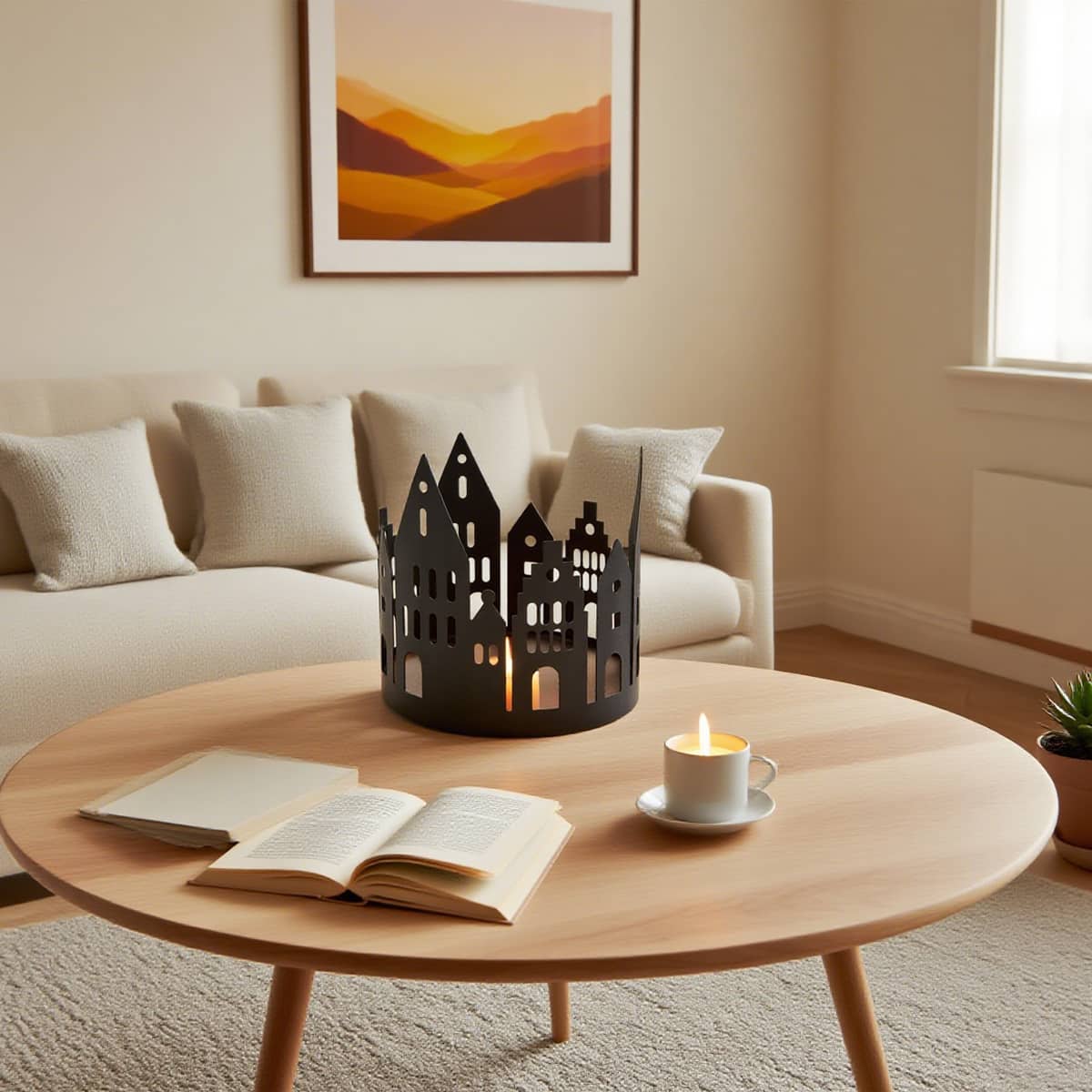 4.25&#x22; Black Metal Houses Candle Holder by Ashland&#xAE;