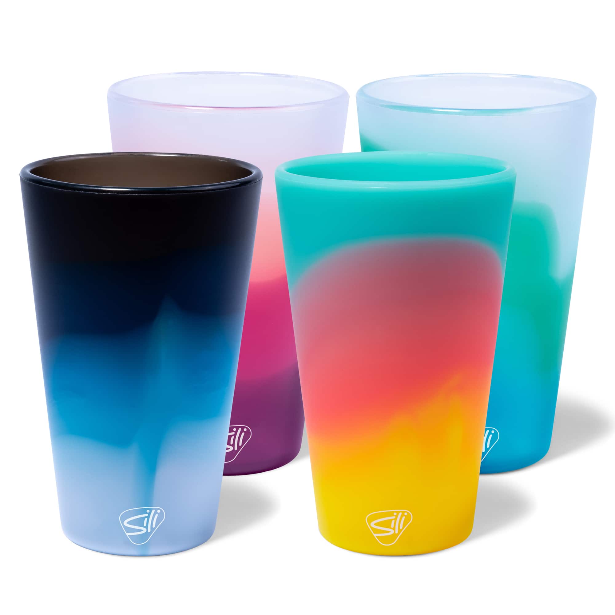 Silipint&#xAE; 16oz. Aurora, Moon Beam, Desert Sun &#x26; Mountain Air Silicone Pint Glasses, 4ct.