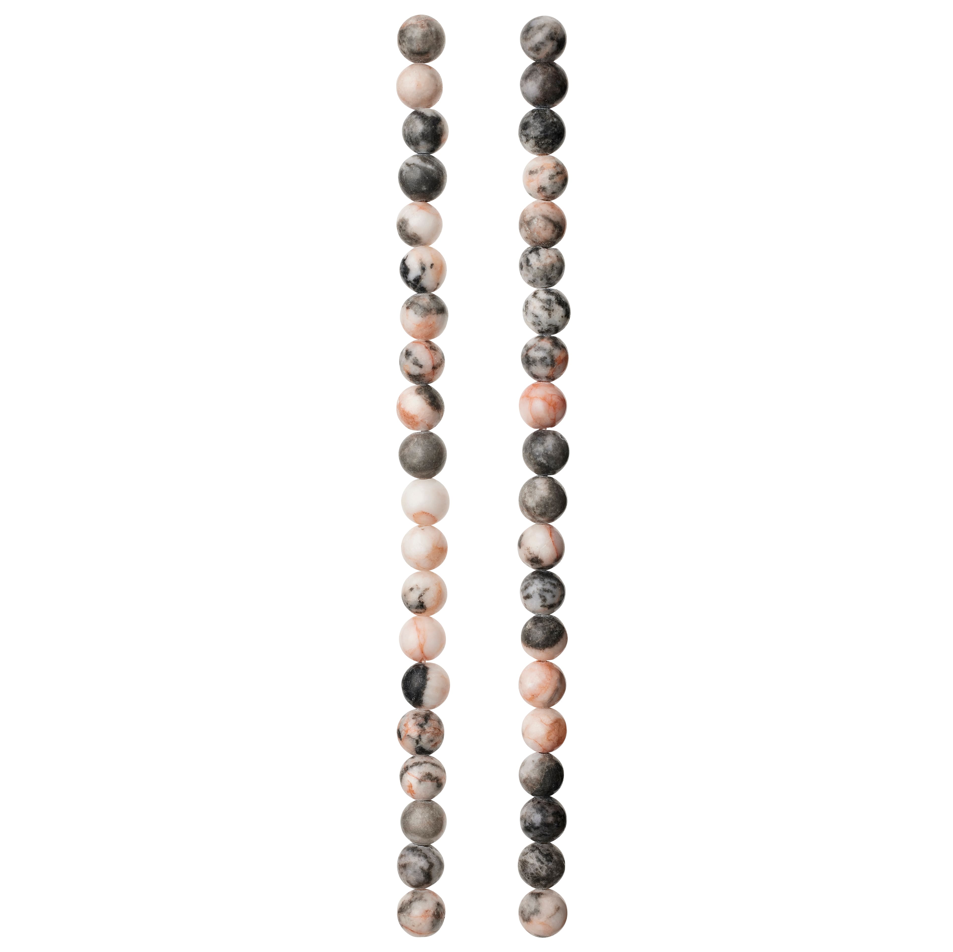 12 Pack: Pink & Gray Mix Agate Round Beads, 6mm by Bead Landing™