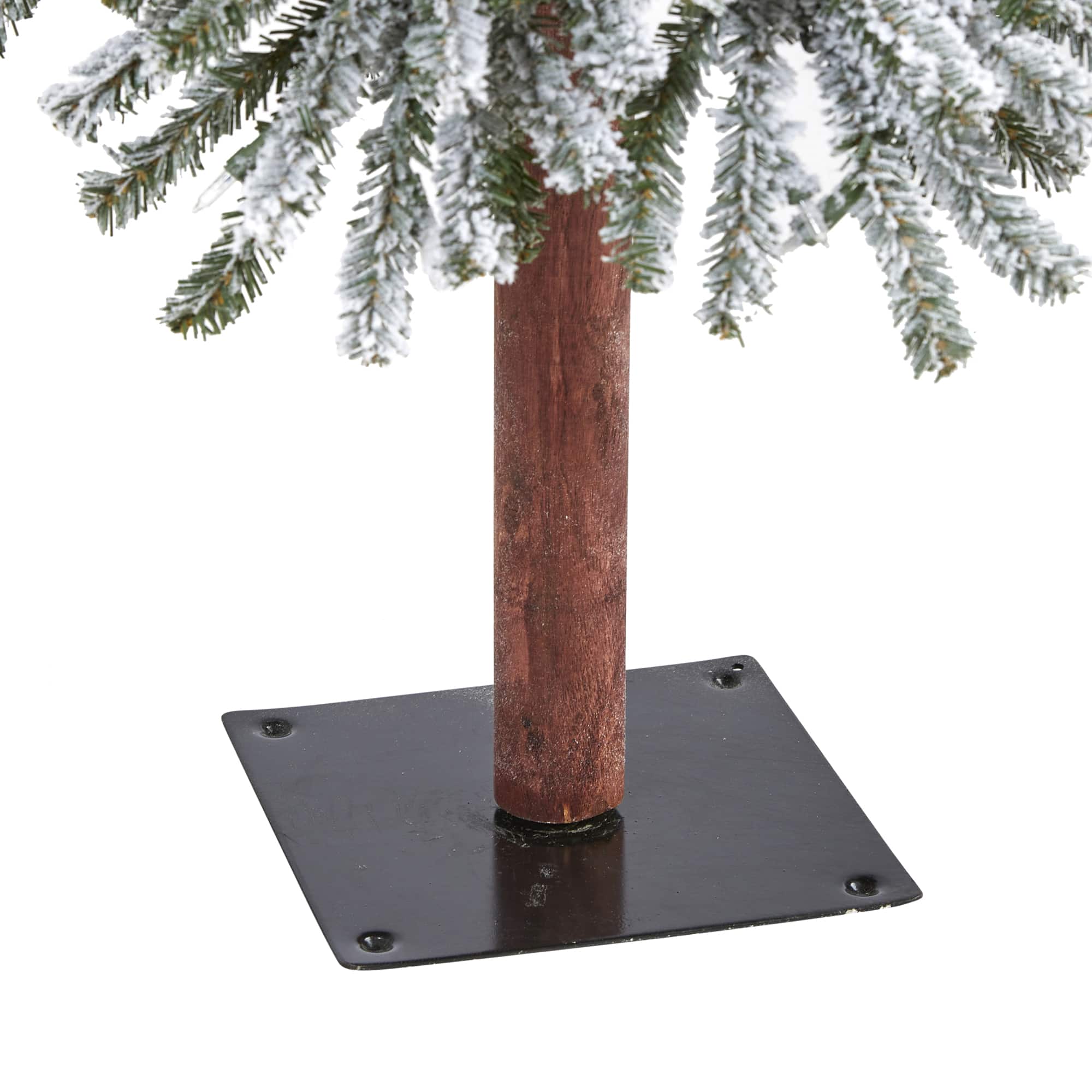 5ft. Pre-Lit Flocked Grand Alpine Artificial Christmas Tree, Clear LED Lights