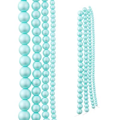 Aqua Matte Glass Pearl Round Beads by Bead Landing™