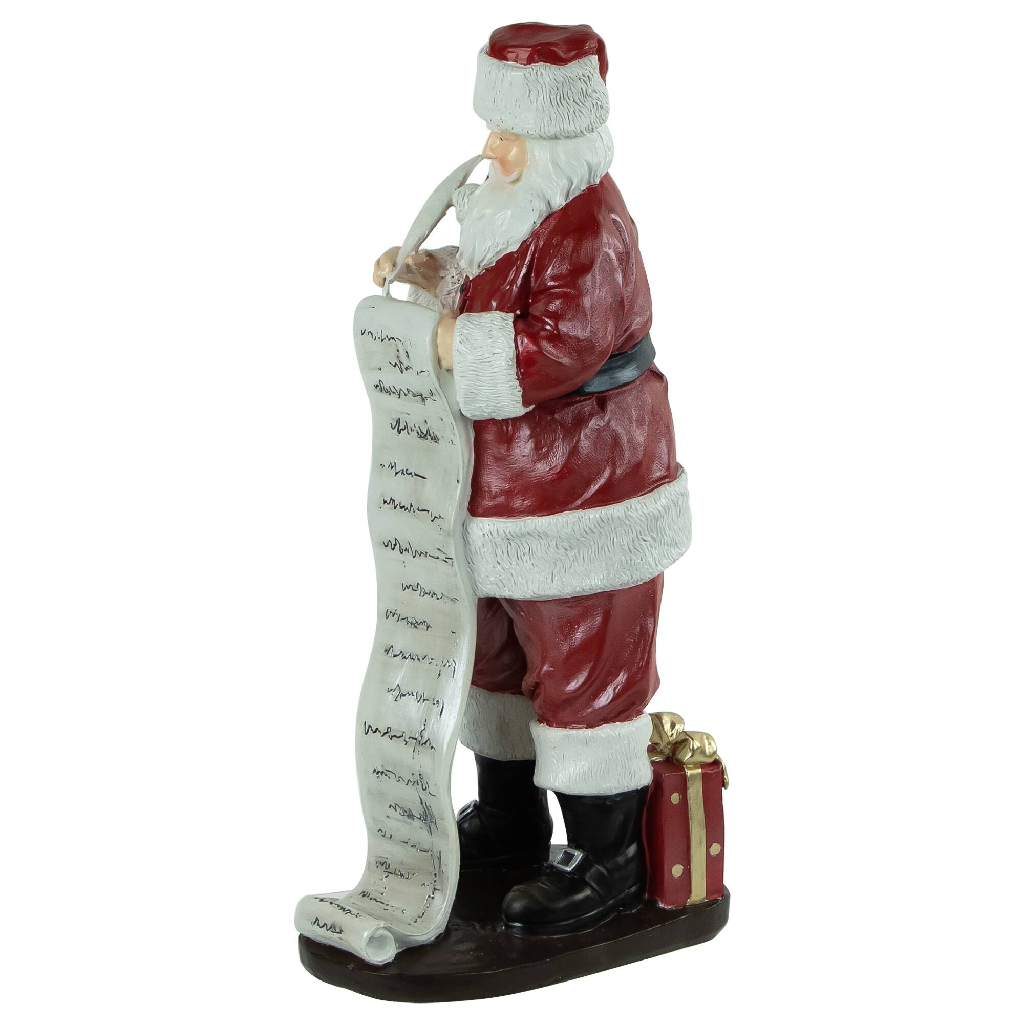 14" Santa Claus with Naughty or Nice List Christmas Figure