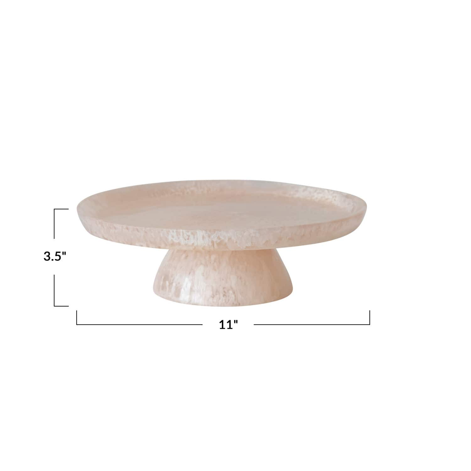 11&#x22; Blush Pink Matte Marbled Food Pedestal