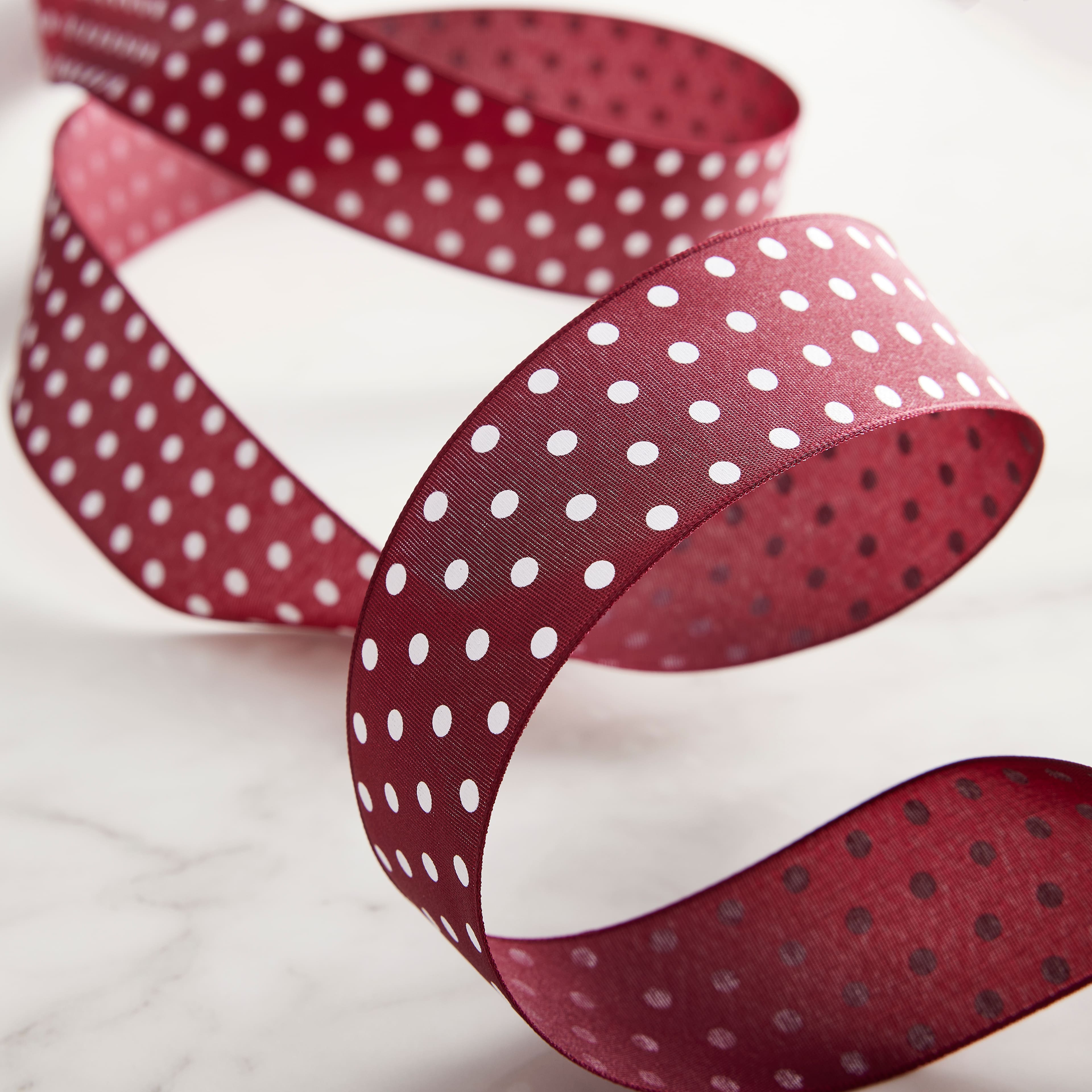 1.5&#x22; x 3yd. Taffeta Wired Polka Dot Ribbon by Celebrate It&#x2122;