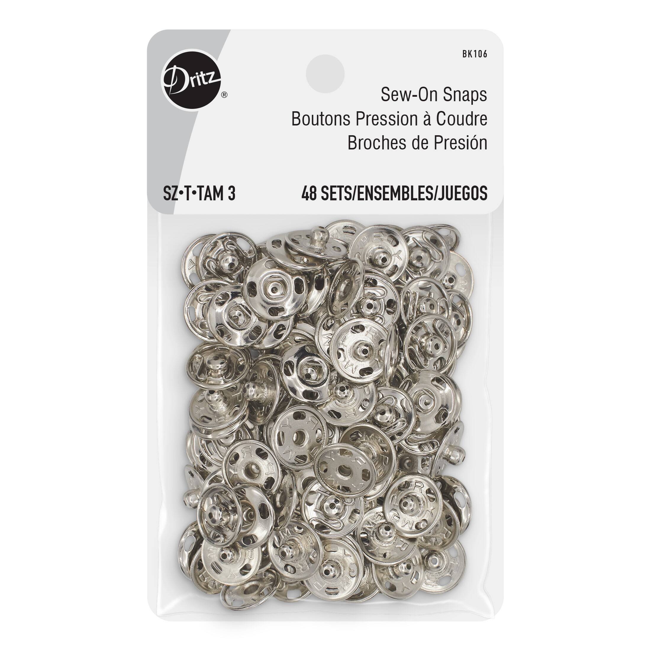 Dritz® 1/2" Silver Sew-On Snaps, 48 Sets