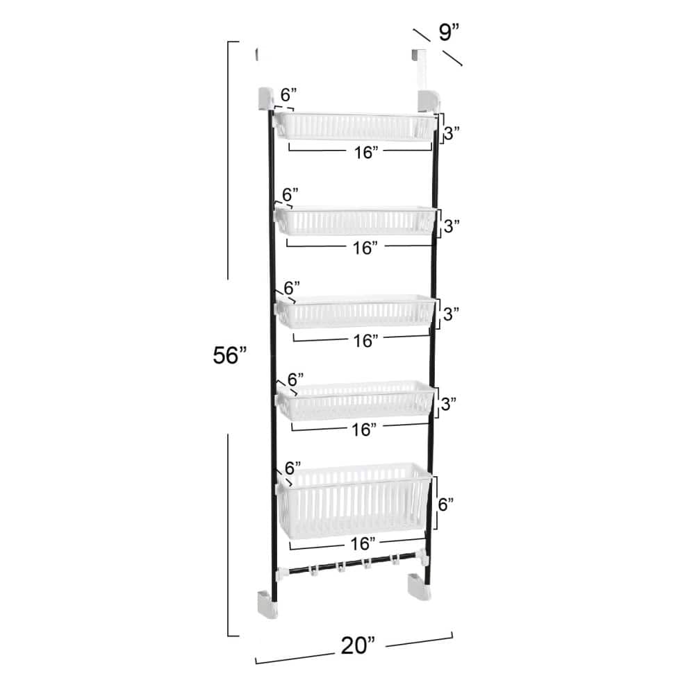 Household Essentials Over the Door Basket Storage Rack
